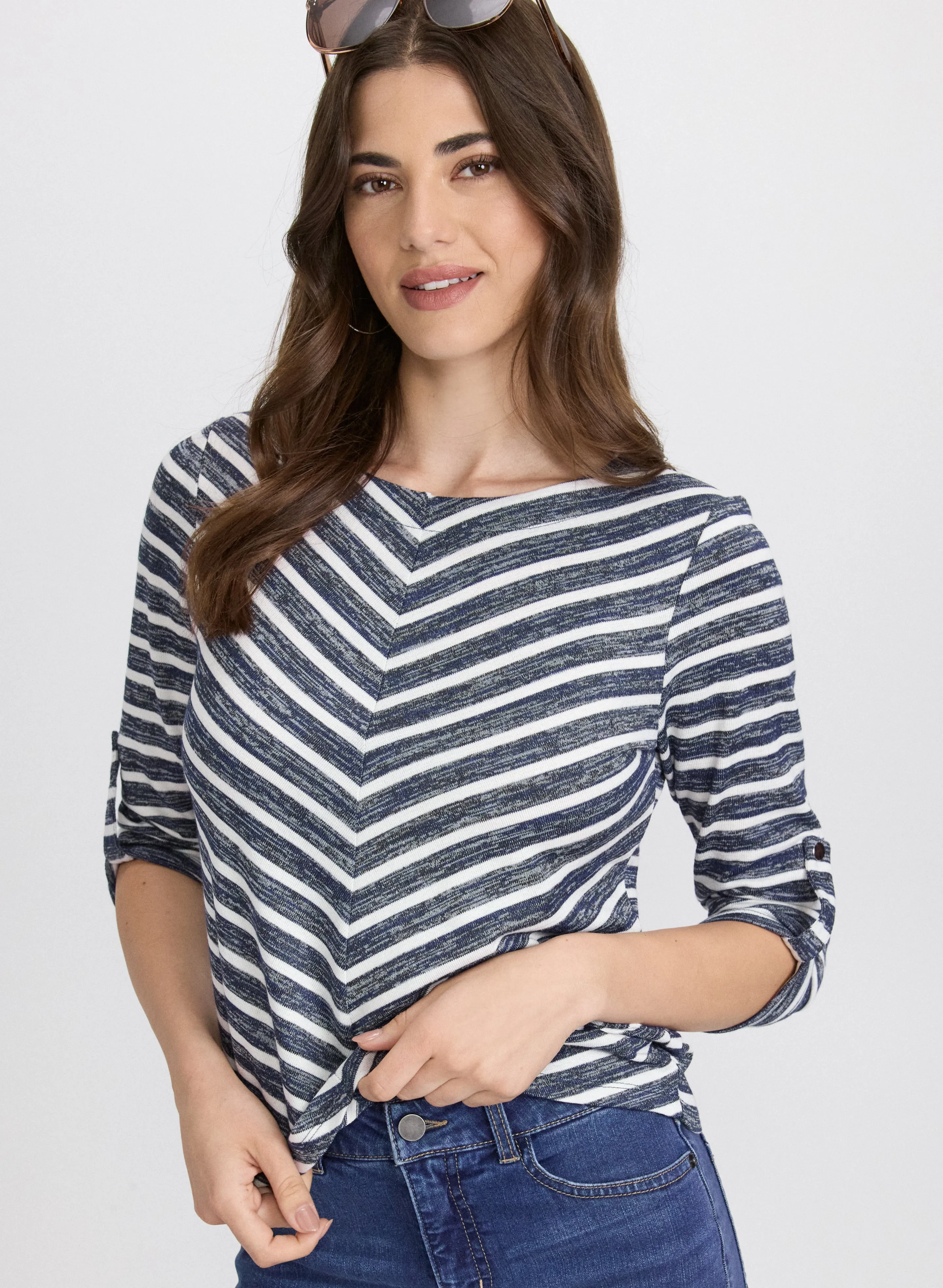Laura Stripe 3/4 Sleeve Top Laura Stripe 3/4 Sleeve Top - Image 1