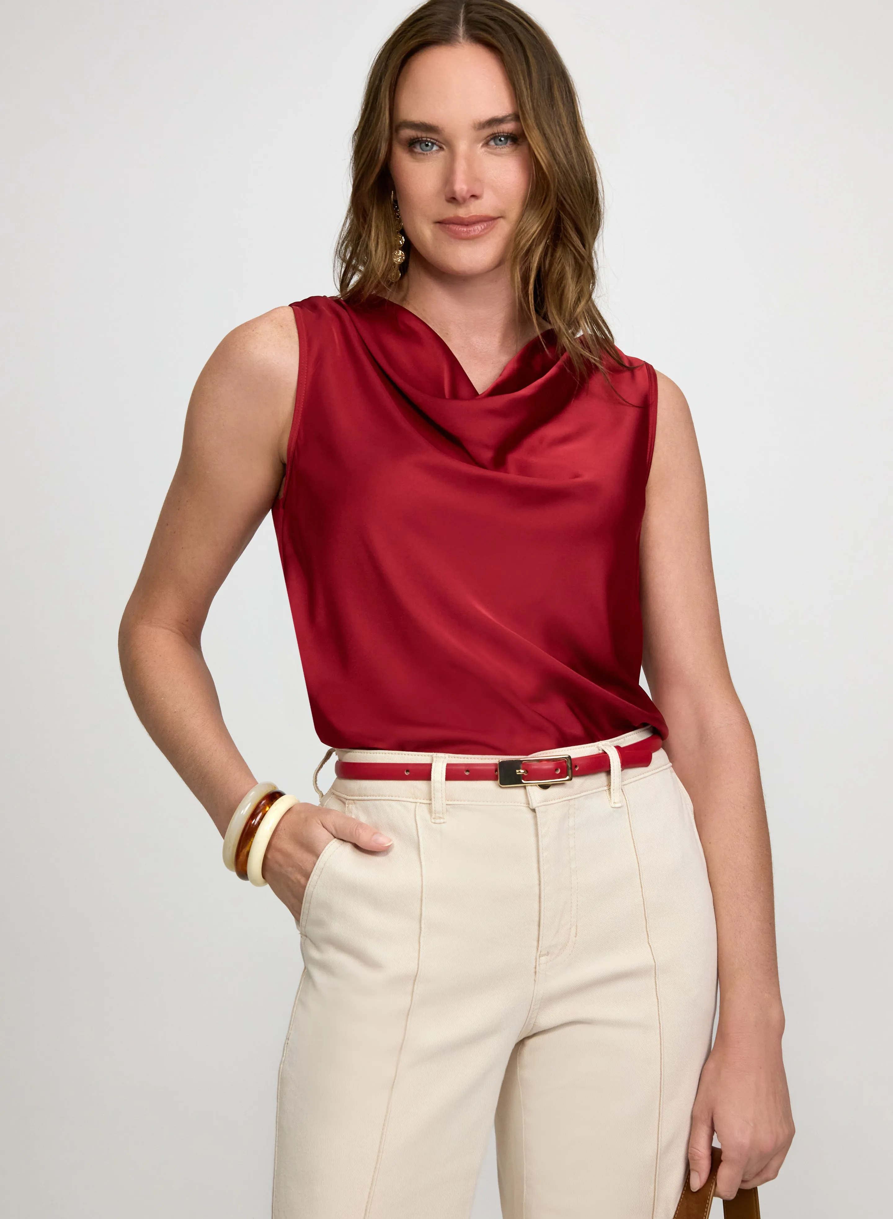 Laura Satin Cowl Neck Sleeveless Top Laura Satin Cowl Neck Sleeveless Top - Image 1