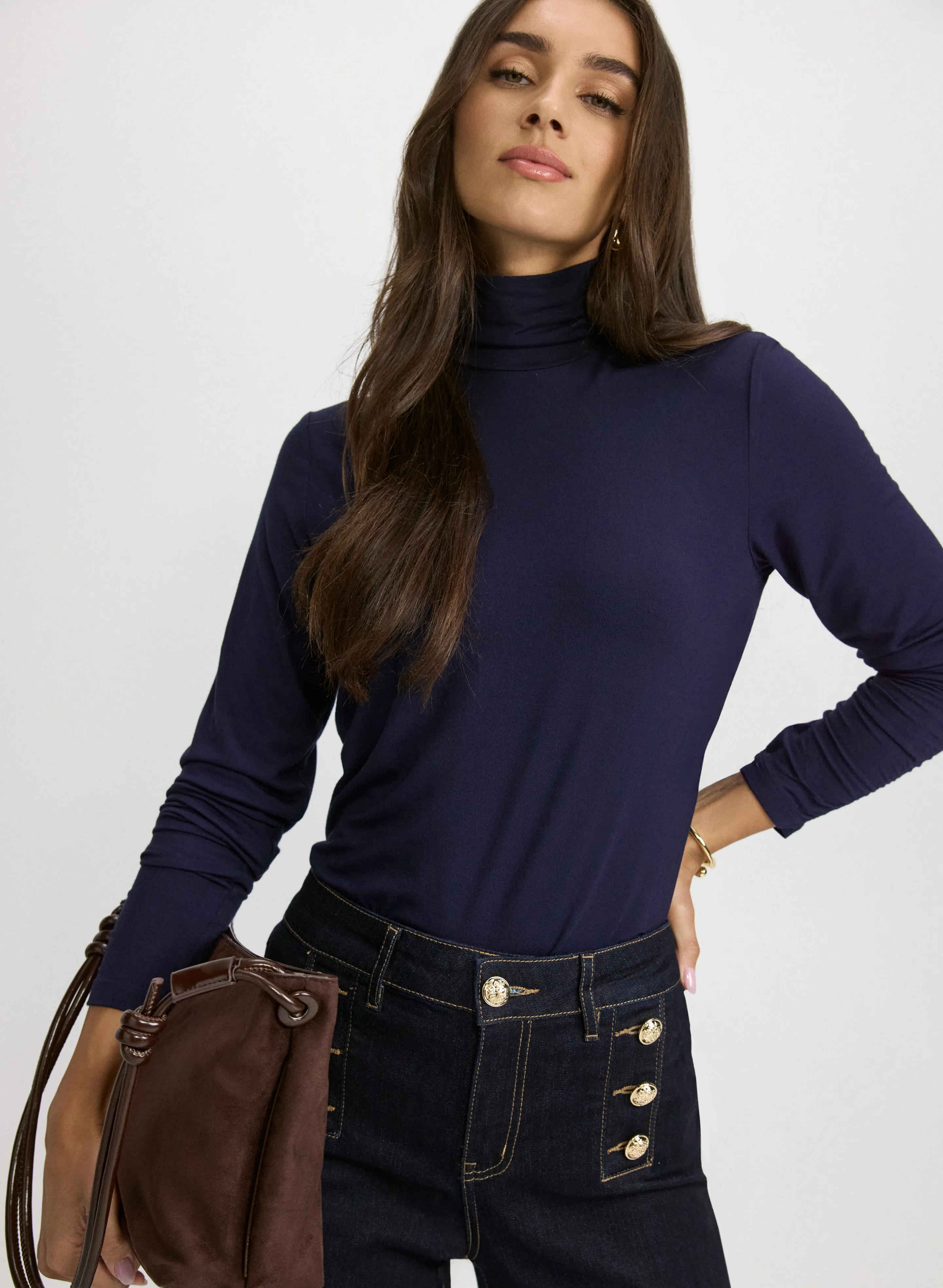 Laura Ruched Turtleneck Top Laura Ruched Turtleneck Top - Image 1