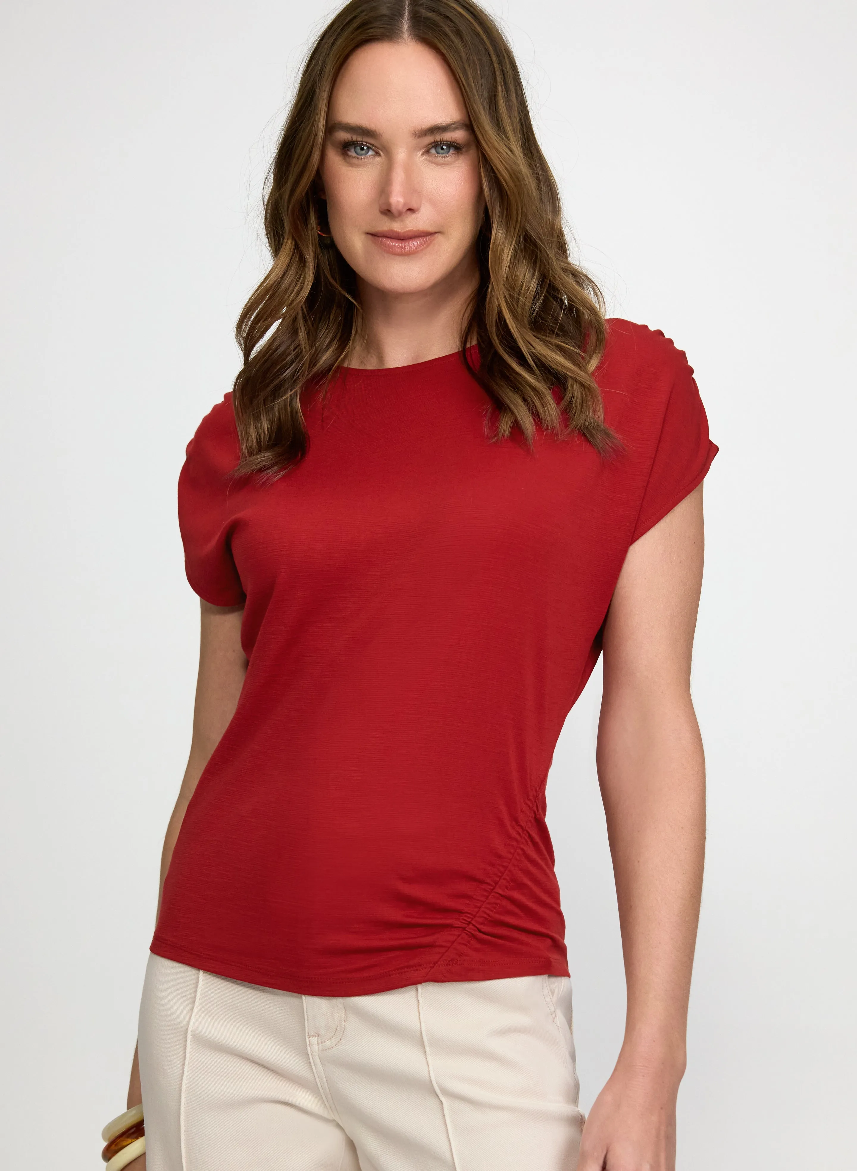 Laura Ruched Detail T-Shirt Laura Ruched Detail T-Shirt - Image 1