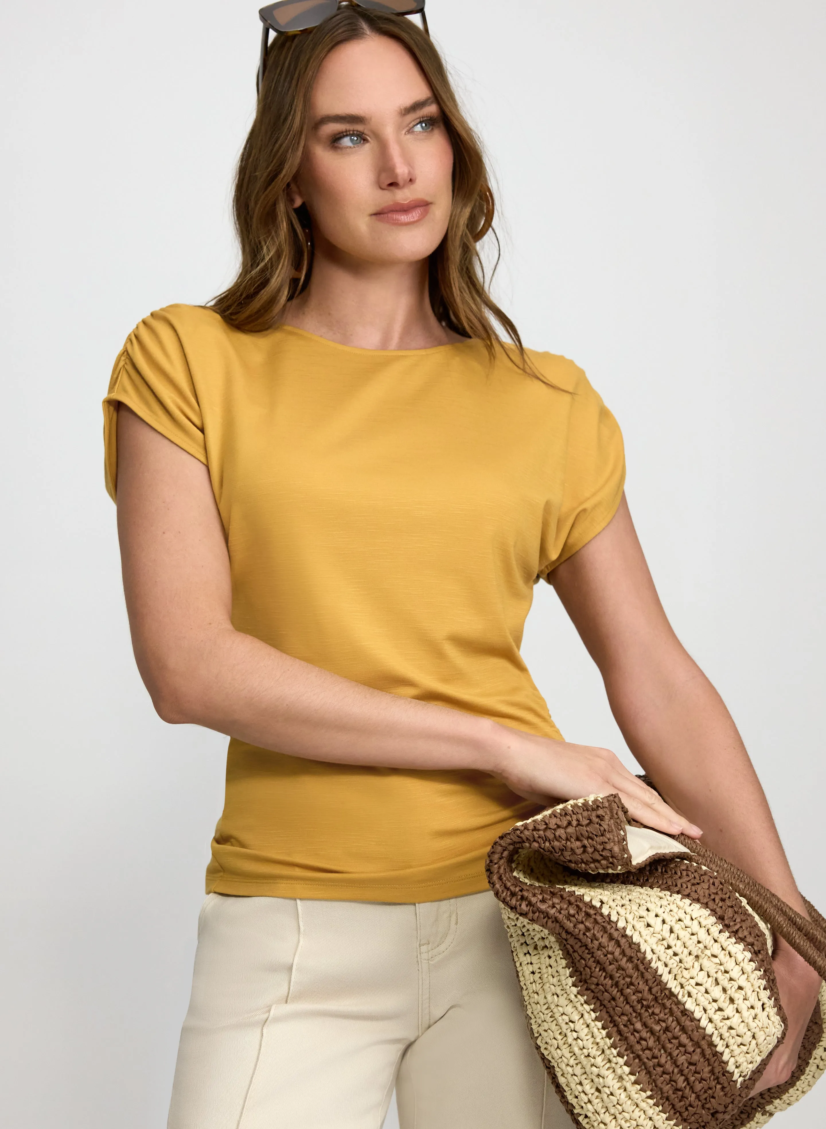 Laura Ruched Detail T-Shirt Laura Ruched Detail T-Shirt - Image 1