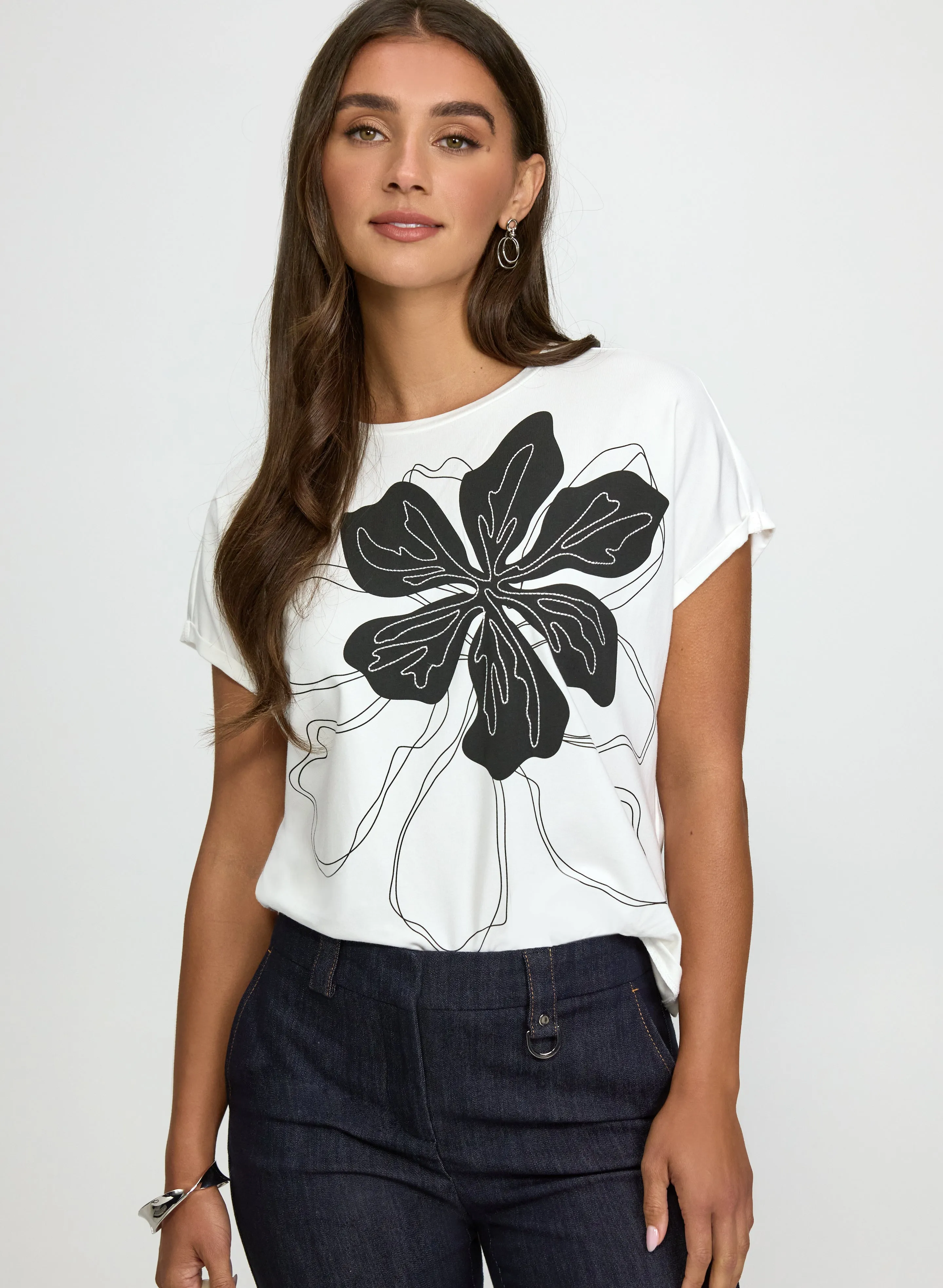 Laura Textured Floral T-Shirt Laura Textured Floral T-Shirt - Image 1