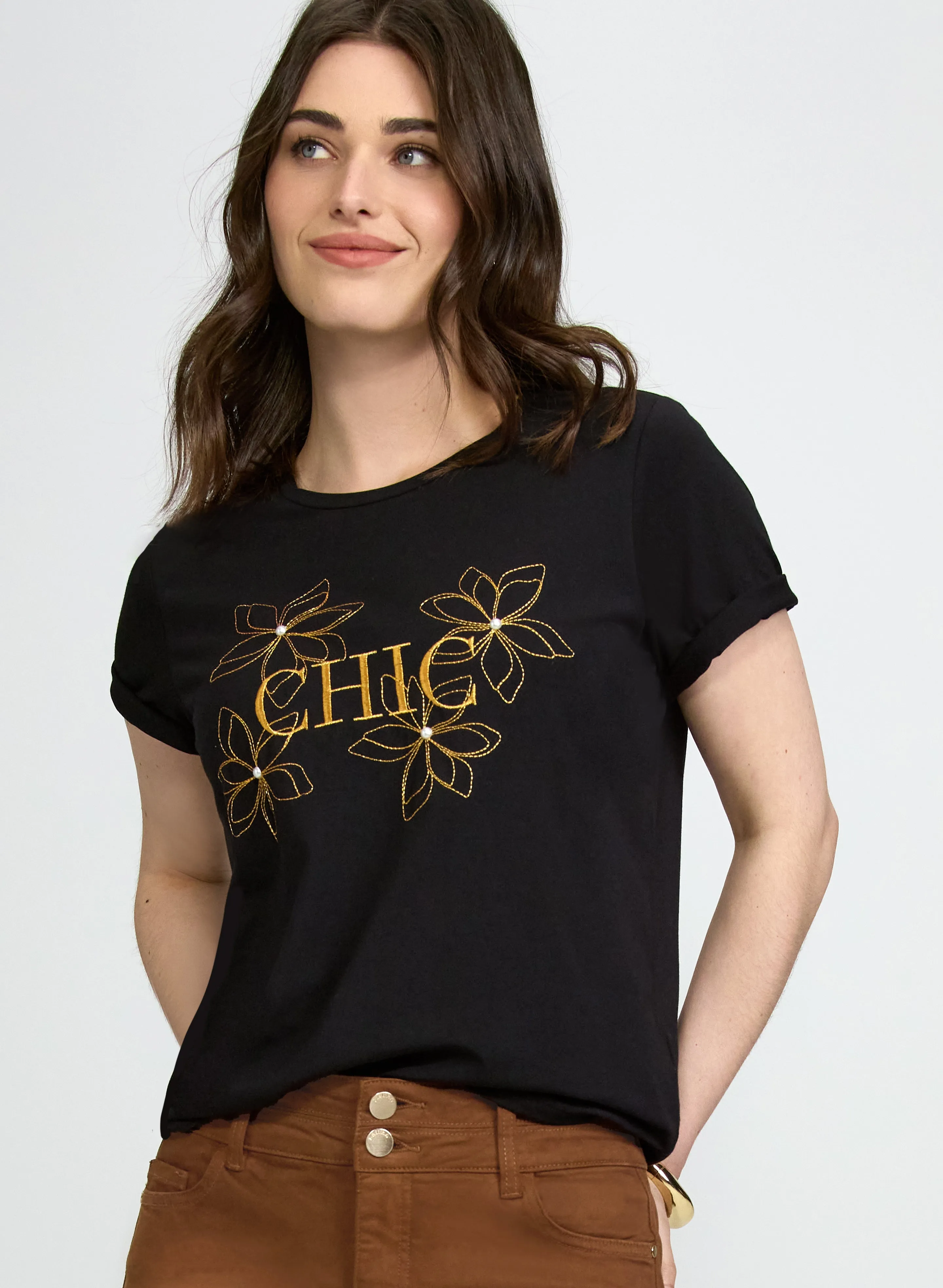 Laura Embroidered Script T-Shirt Laura Embroidered Script T-Shirt - Image 1