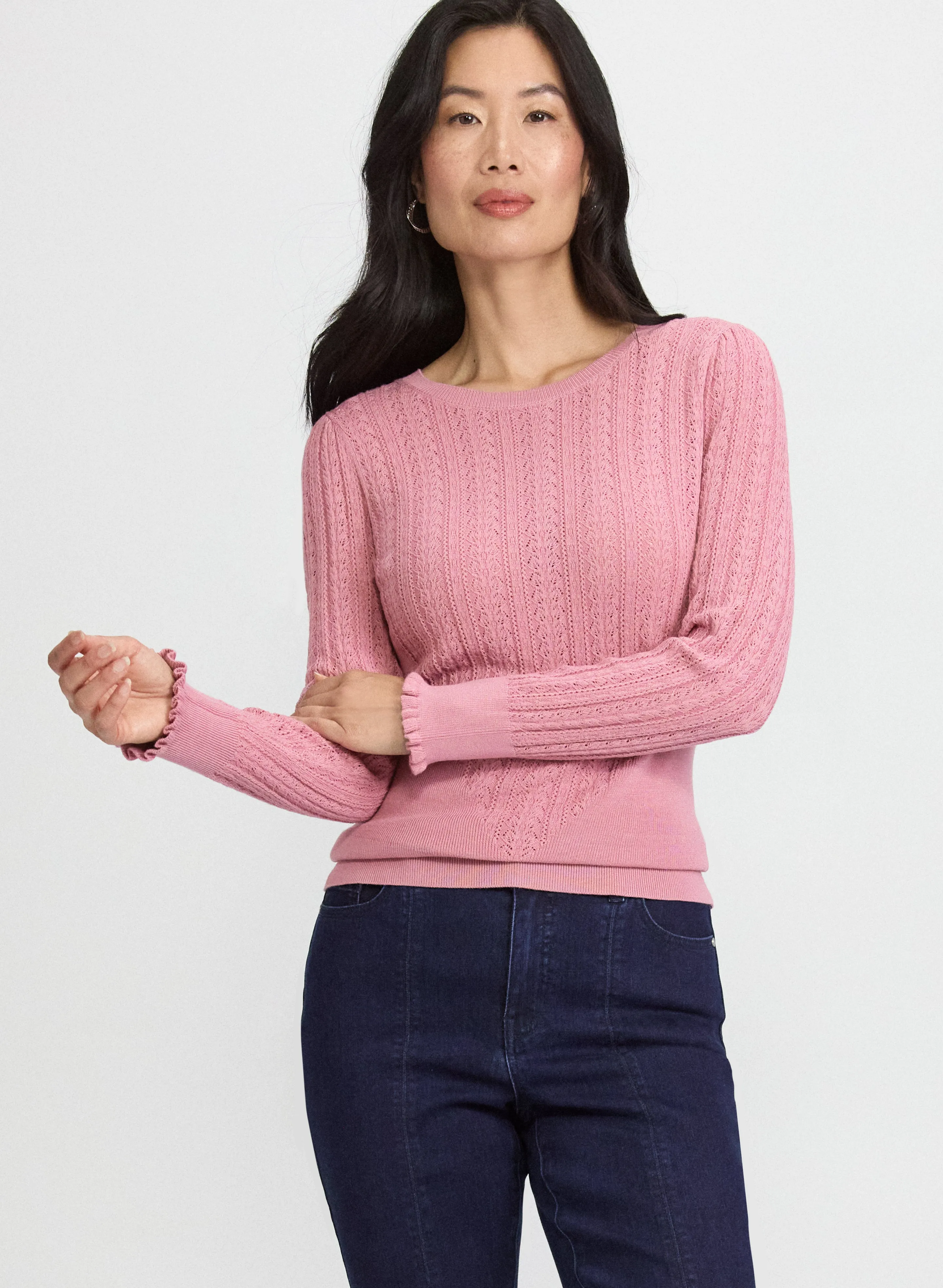 Laura Pointelle Knit Sweater Laura Pointelle Knit Sweater - Image 1