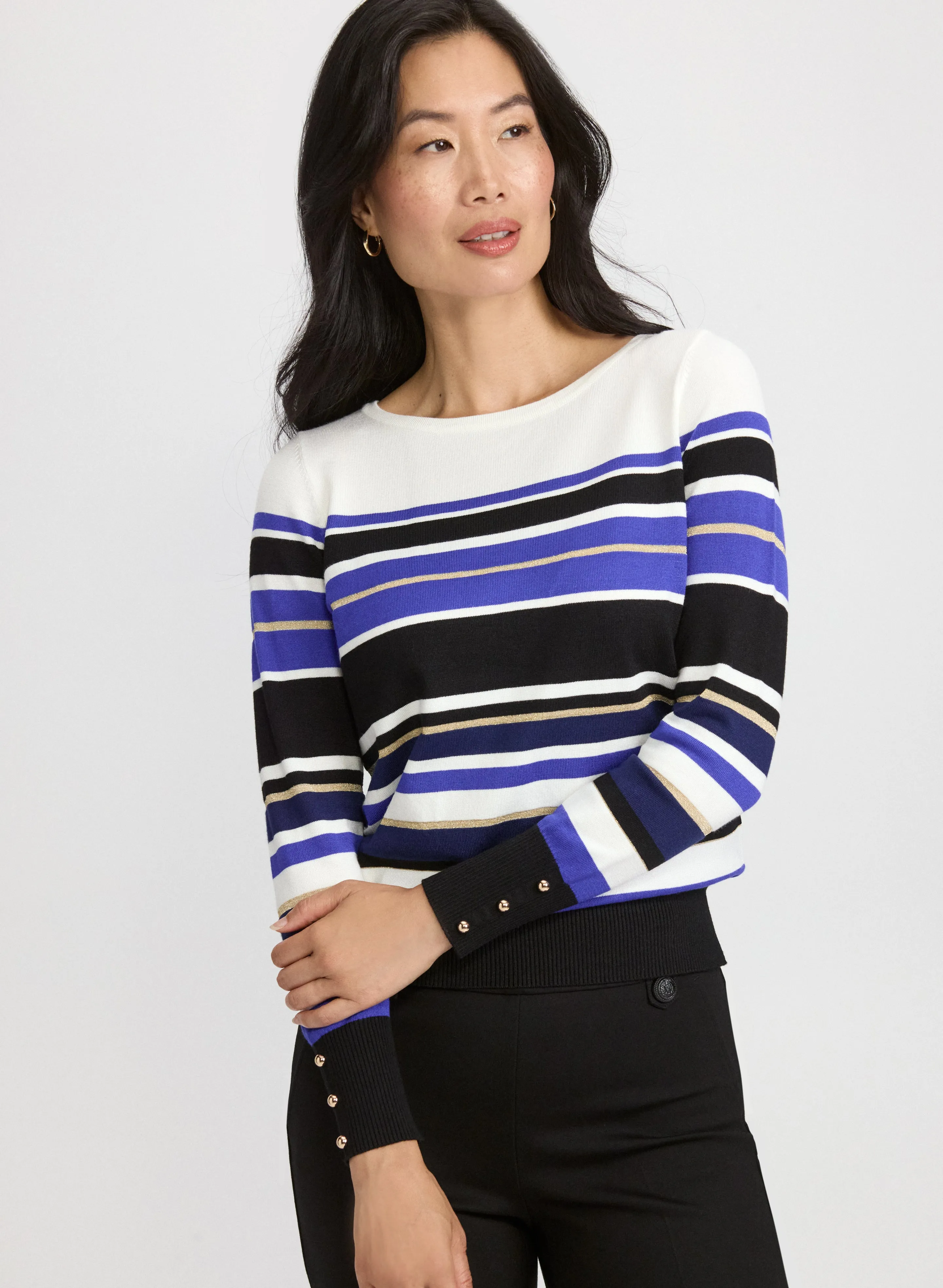 Laura Metallic Striped Sweater Laura Metallic Striped Sweater - Image 1