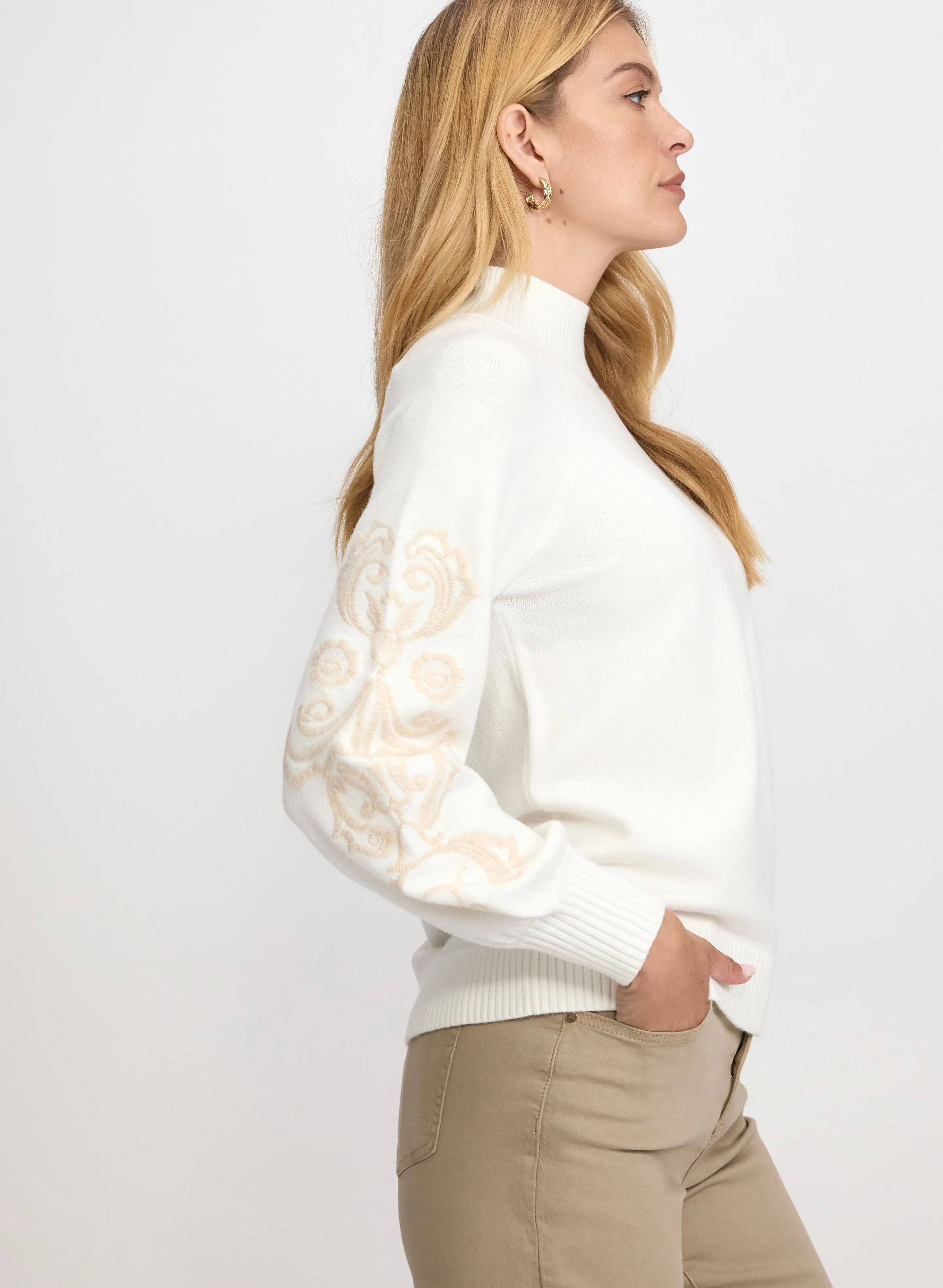 Laura Embroidered Sleeve Sweater Laura Embroidered Sleeve Sweater - Image 1