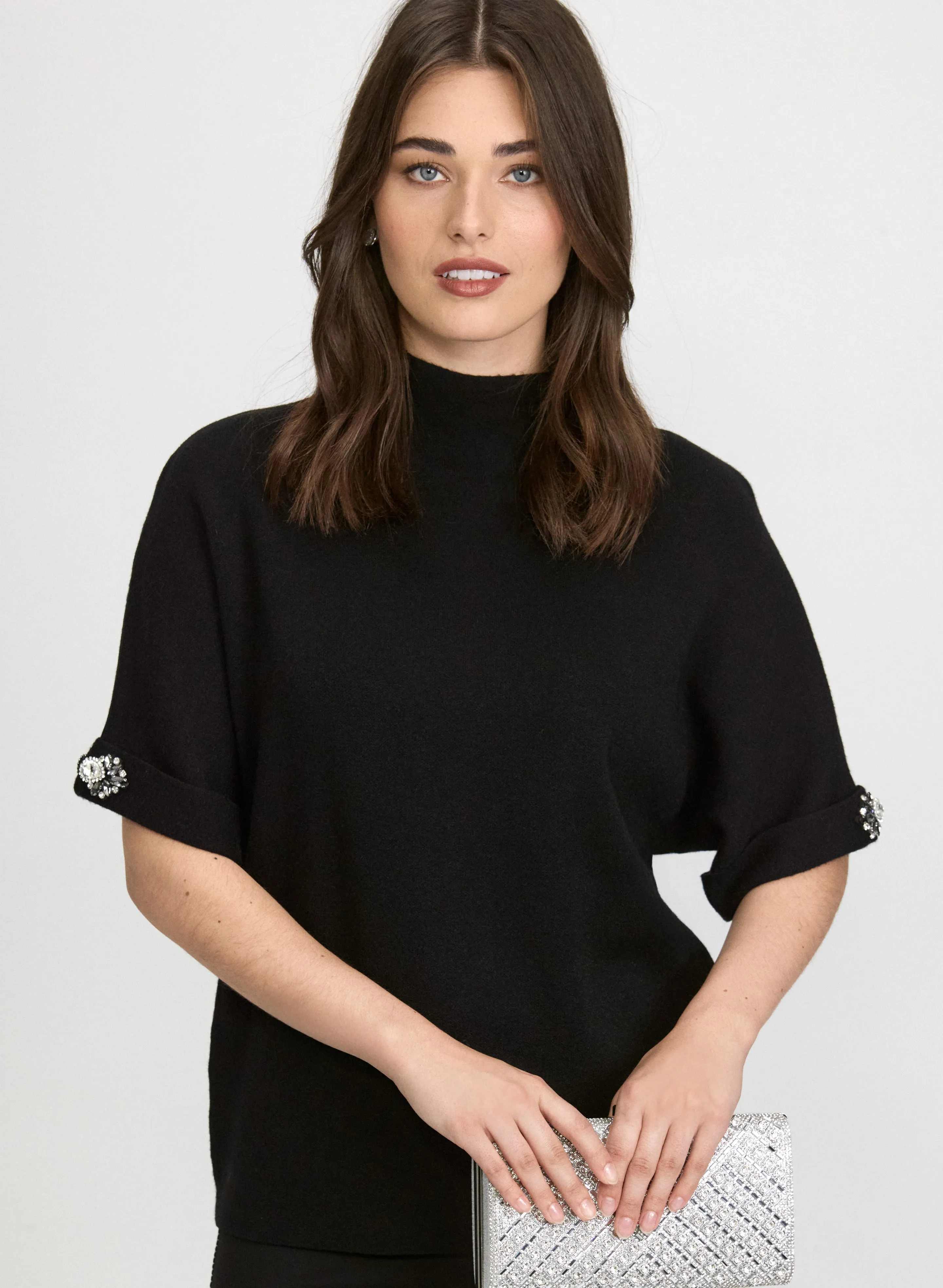 Laura Embellished Funnel Neck Sweater Laura Embellished Funnel Neck Sweater - Image 1