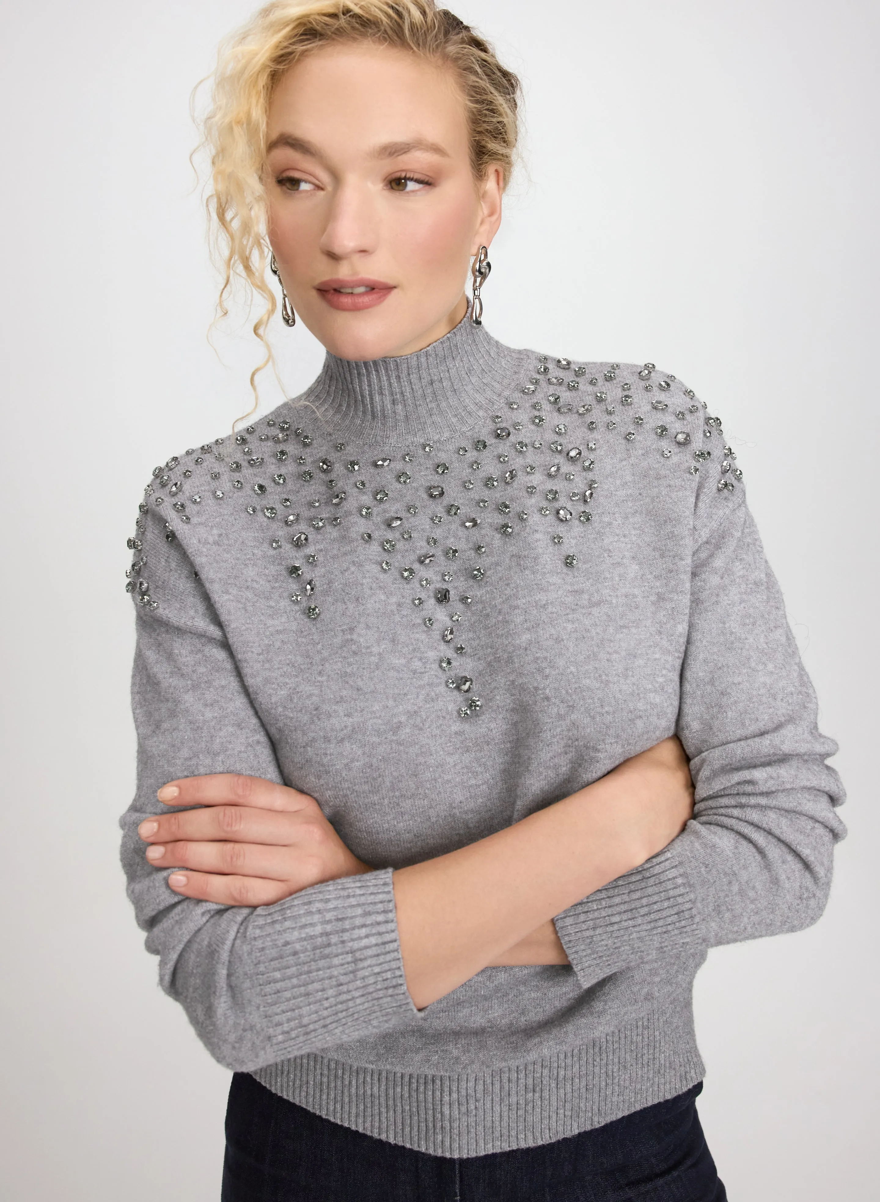 Laura Crystal Embellished Sweater Laura Crystal Embellished Sweater - Image 1