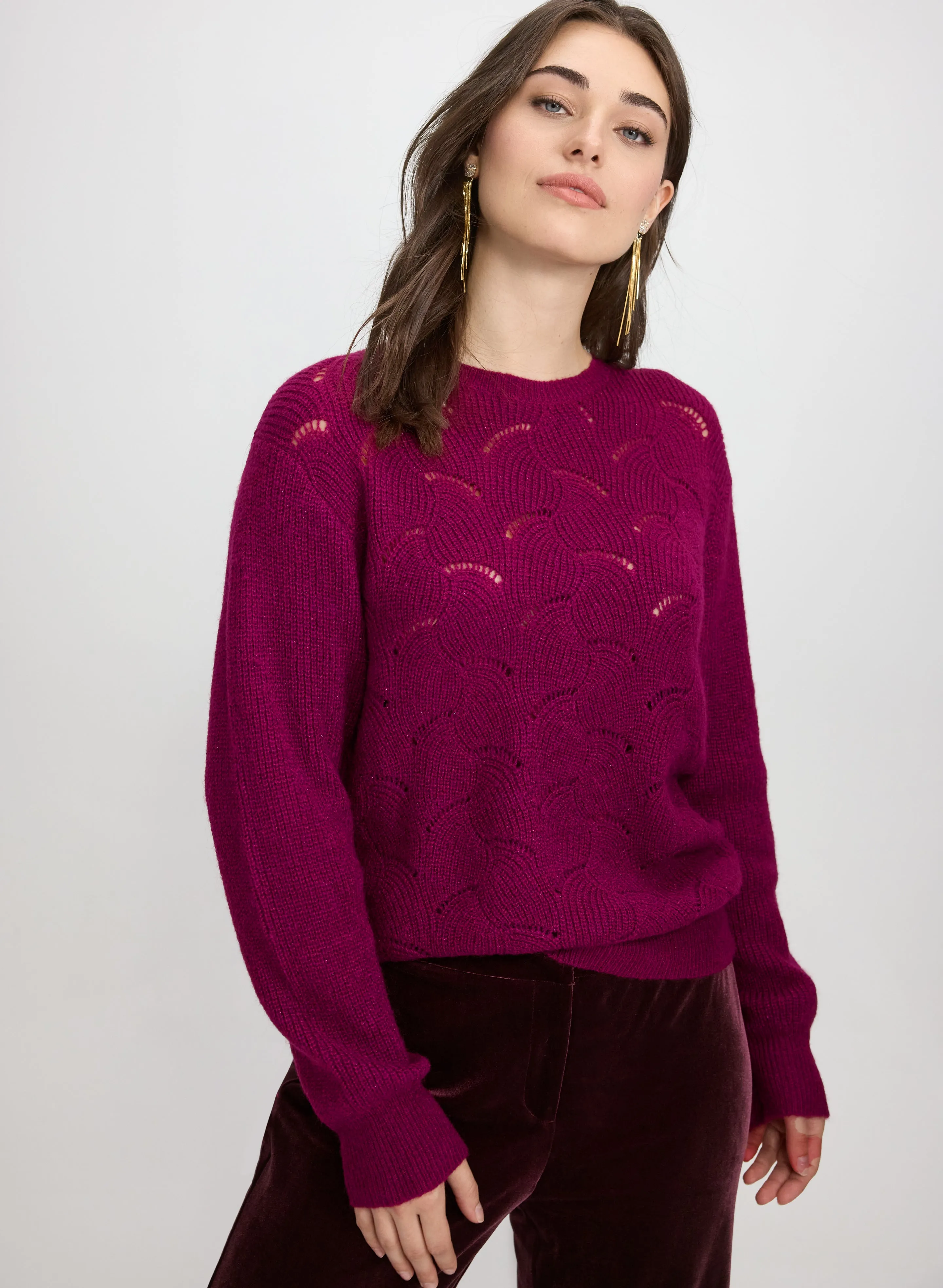 Laura Open Knit Metallic Sweater Laura Open Knit Metallic Sweater - Image 1