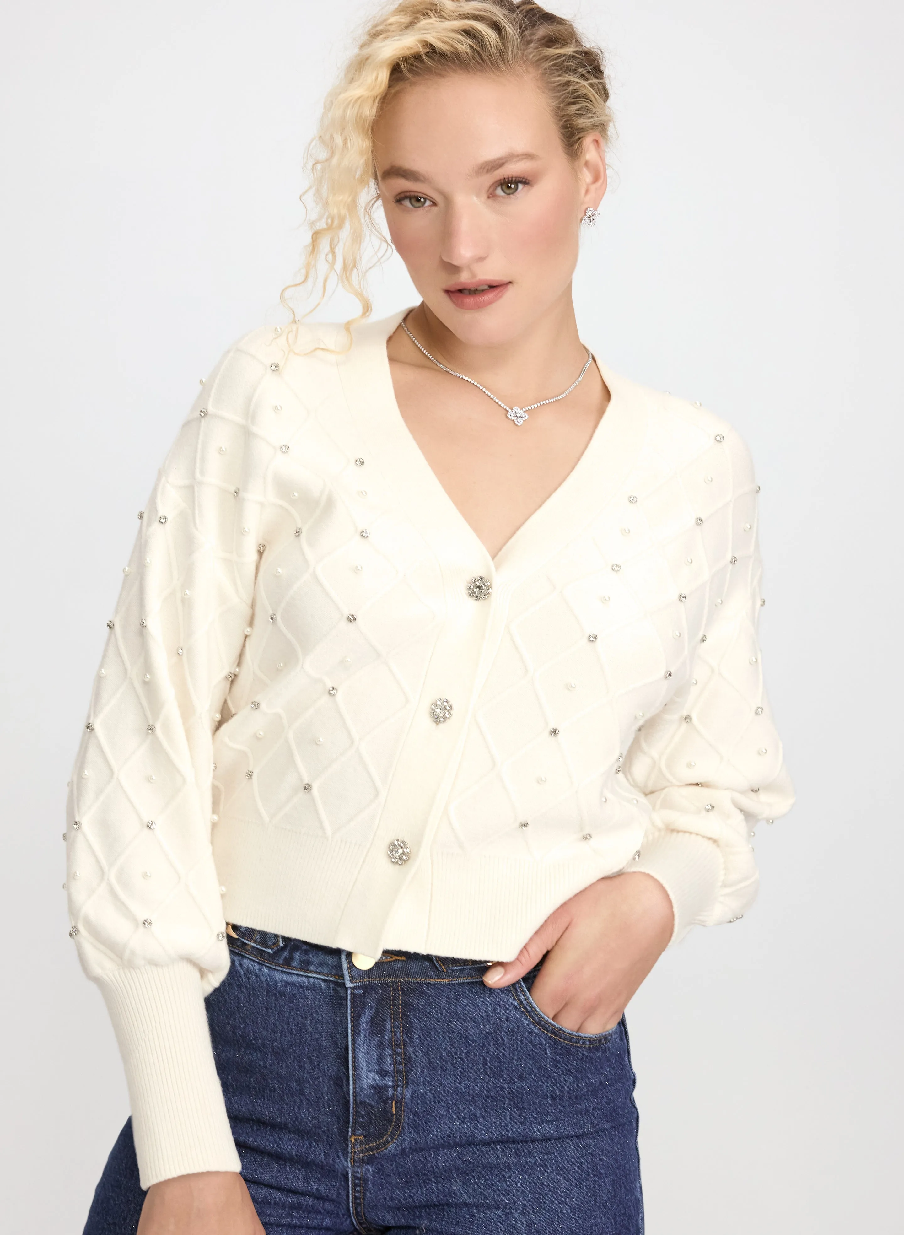 Laura Jeweled Button-Down Cardigan Laura Jeweled Button-Down Cardigan - Image 1