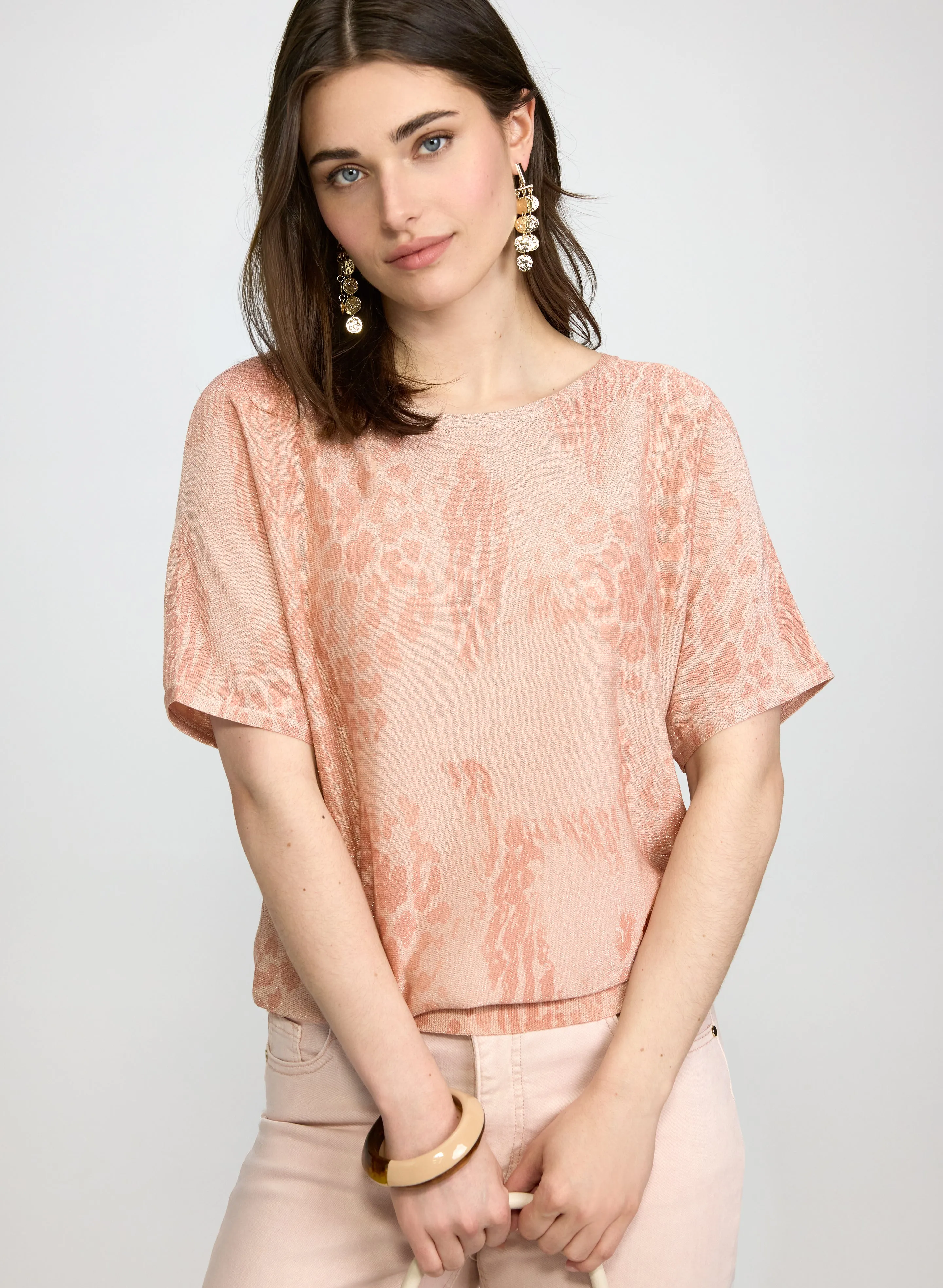 Laura Glitter Knit Animal Print Top Laura Glitter Knit Animal Print Top - Image 1
