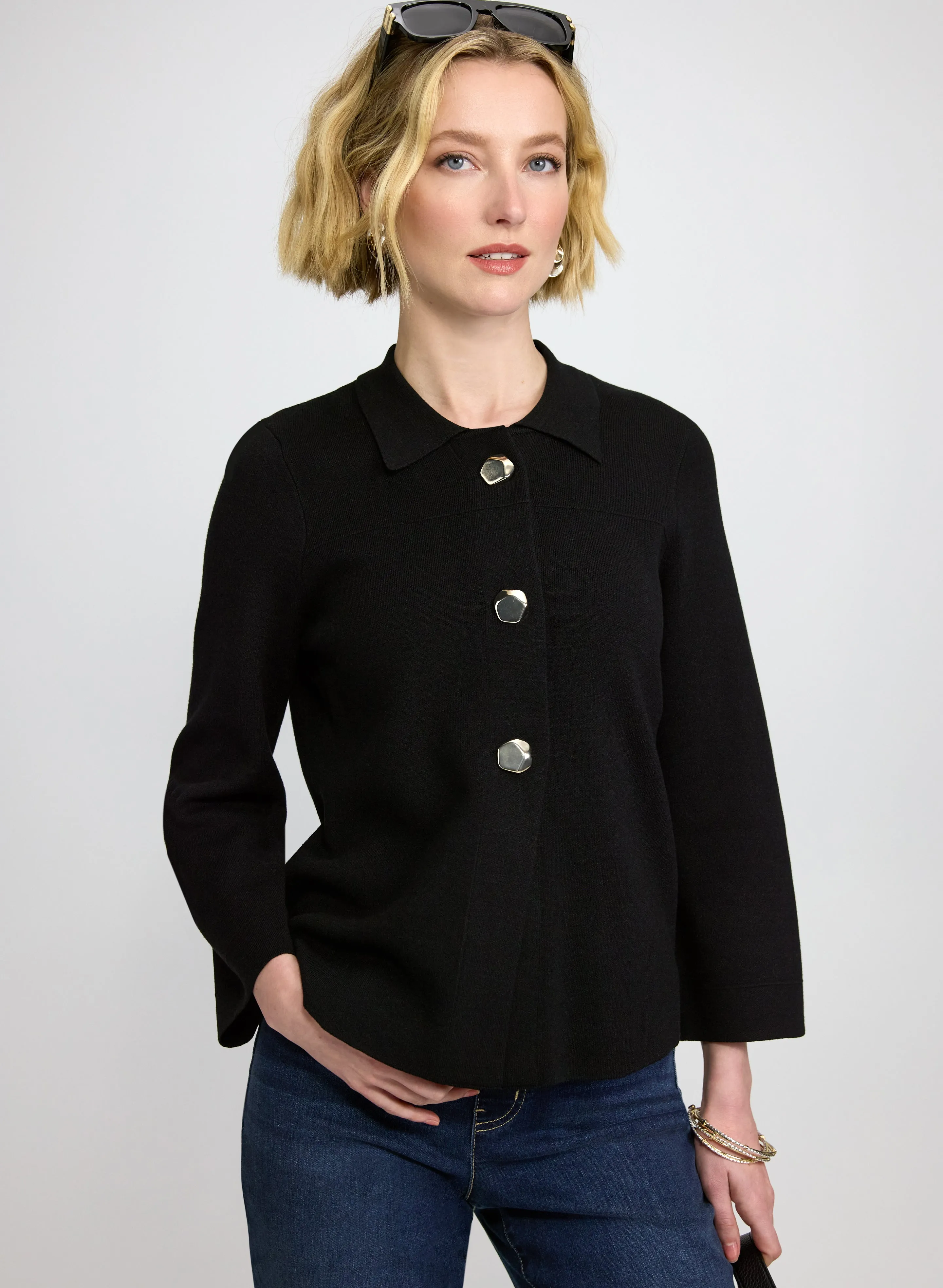 Laura Knit Half-Button Cardigan Laura Knit Half-Button Cardigan - Image 1