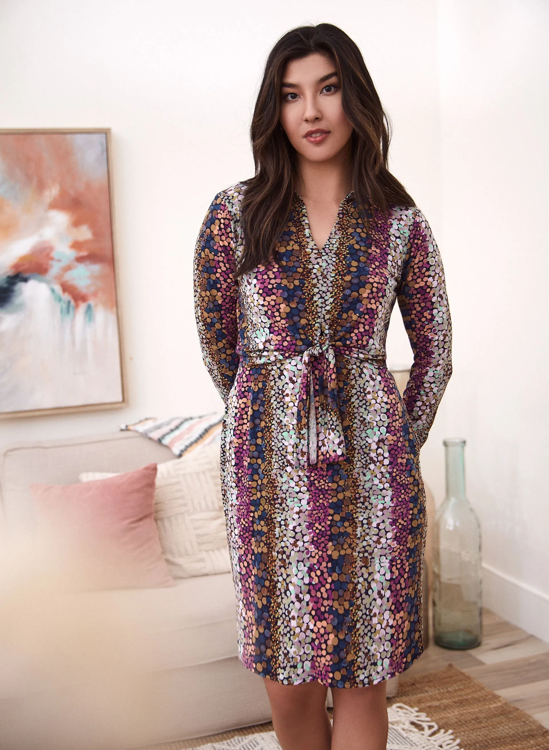Laura Printed Long Sleeve Jersey Dress Laura Printed Long Sleeve Jersey Dress - Image 1