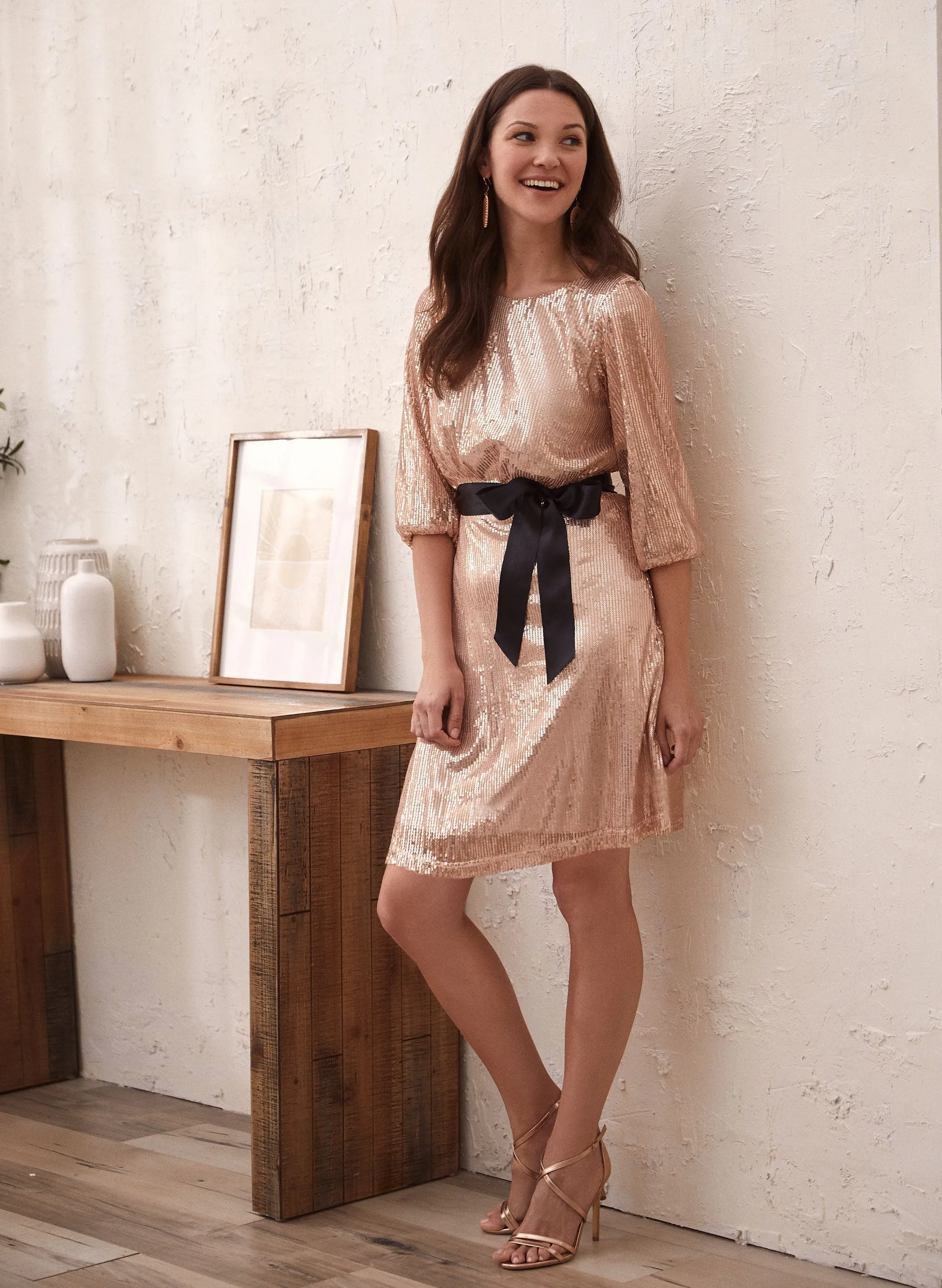 Laura Balloon Sleeve Sequin Dress Laura Balloon Sleeve Sequin Dress - Image 1
