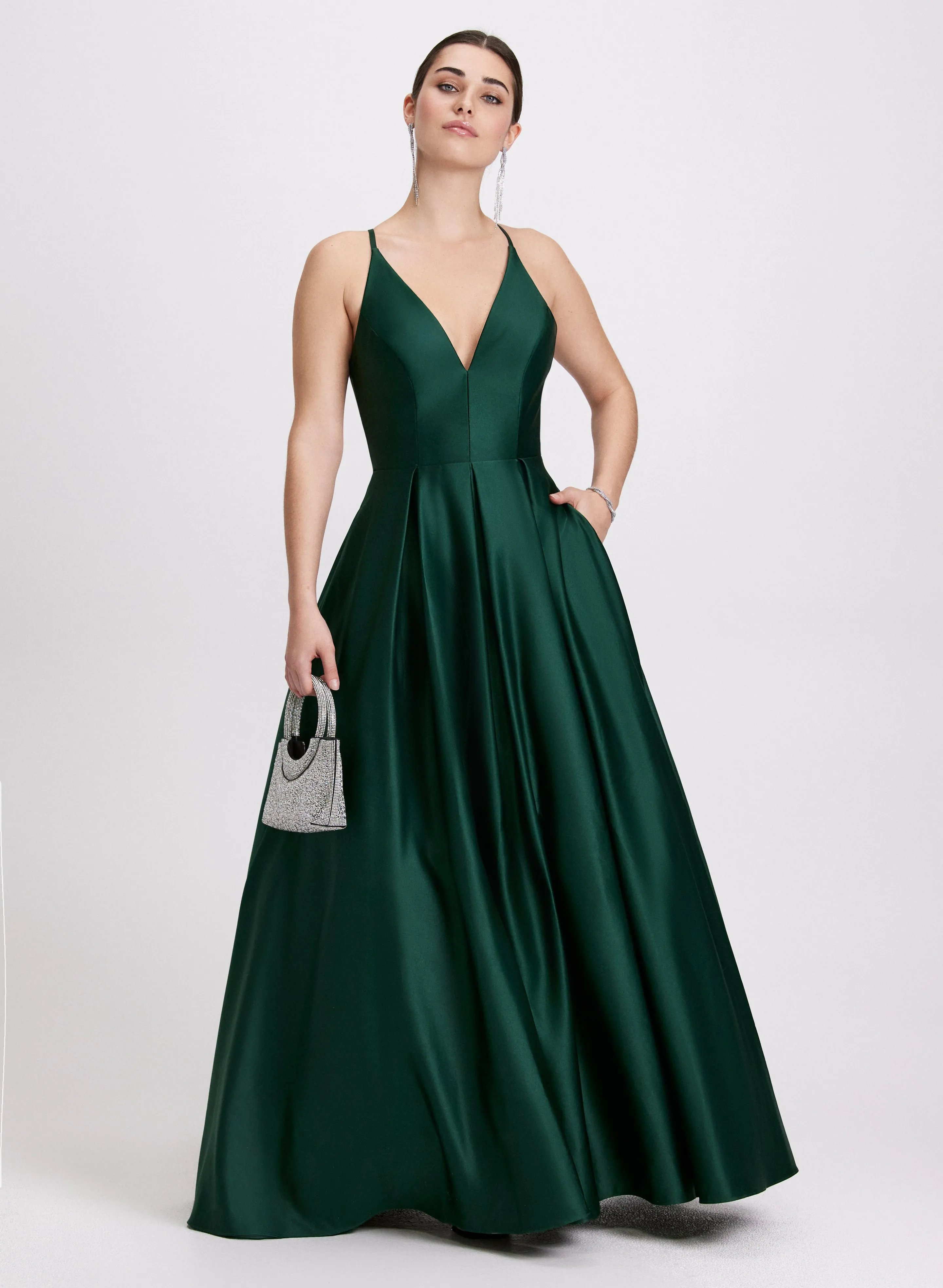 Laura Plunge Neck Ballgown Dress Laura Plunge Neck Ballgown Dress - Image 1