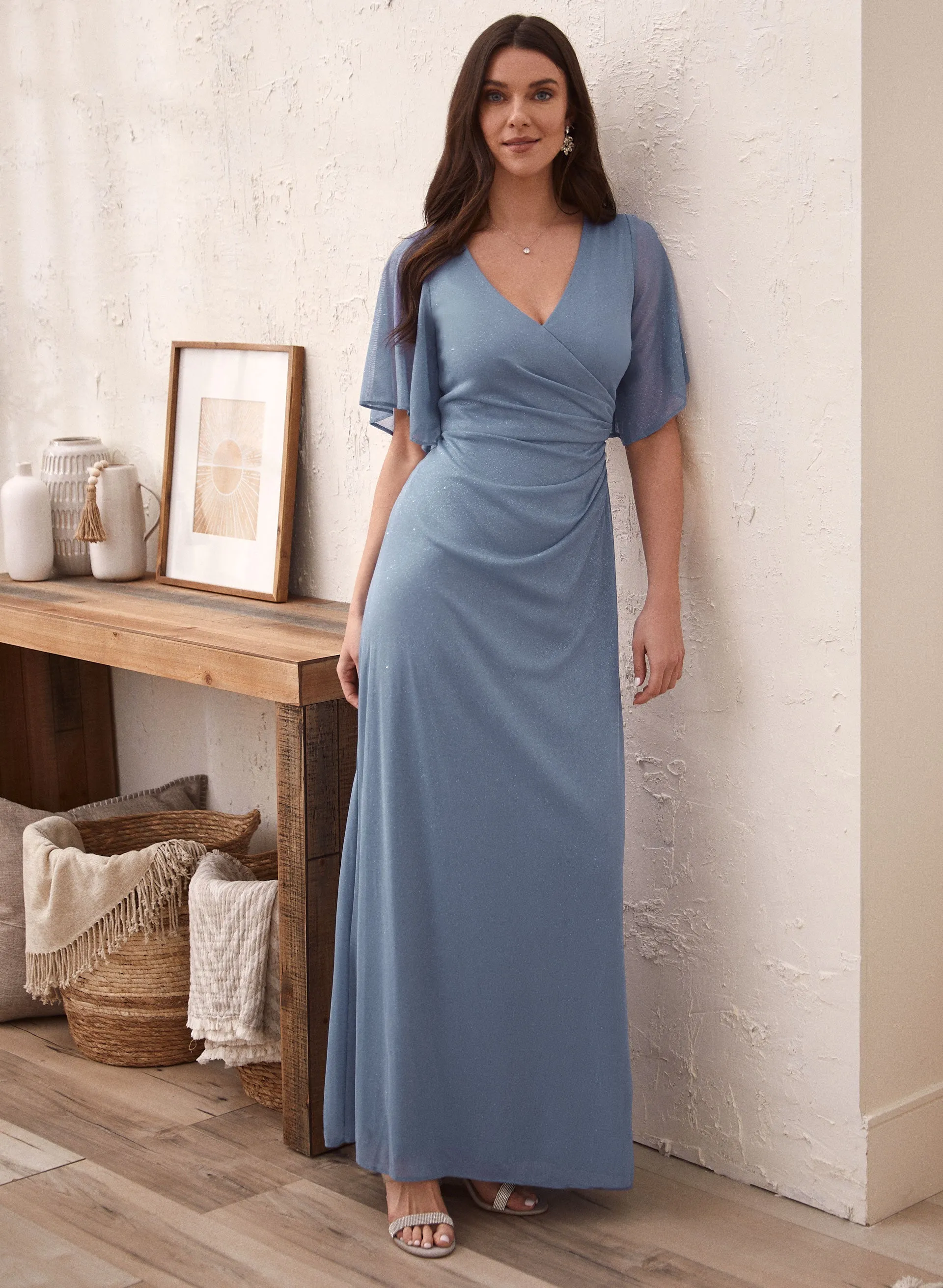 Laura Flutter Sleeve Shirred Detail Dress Laura Flutter Sleeve Shirred Detail Dress - Image 1