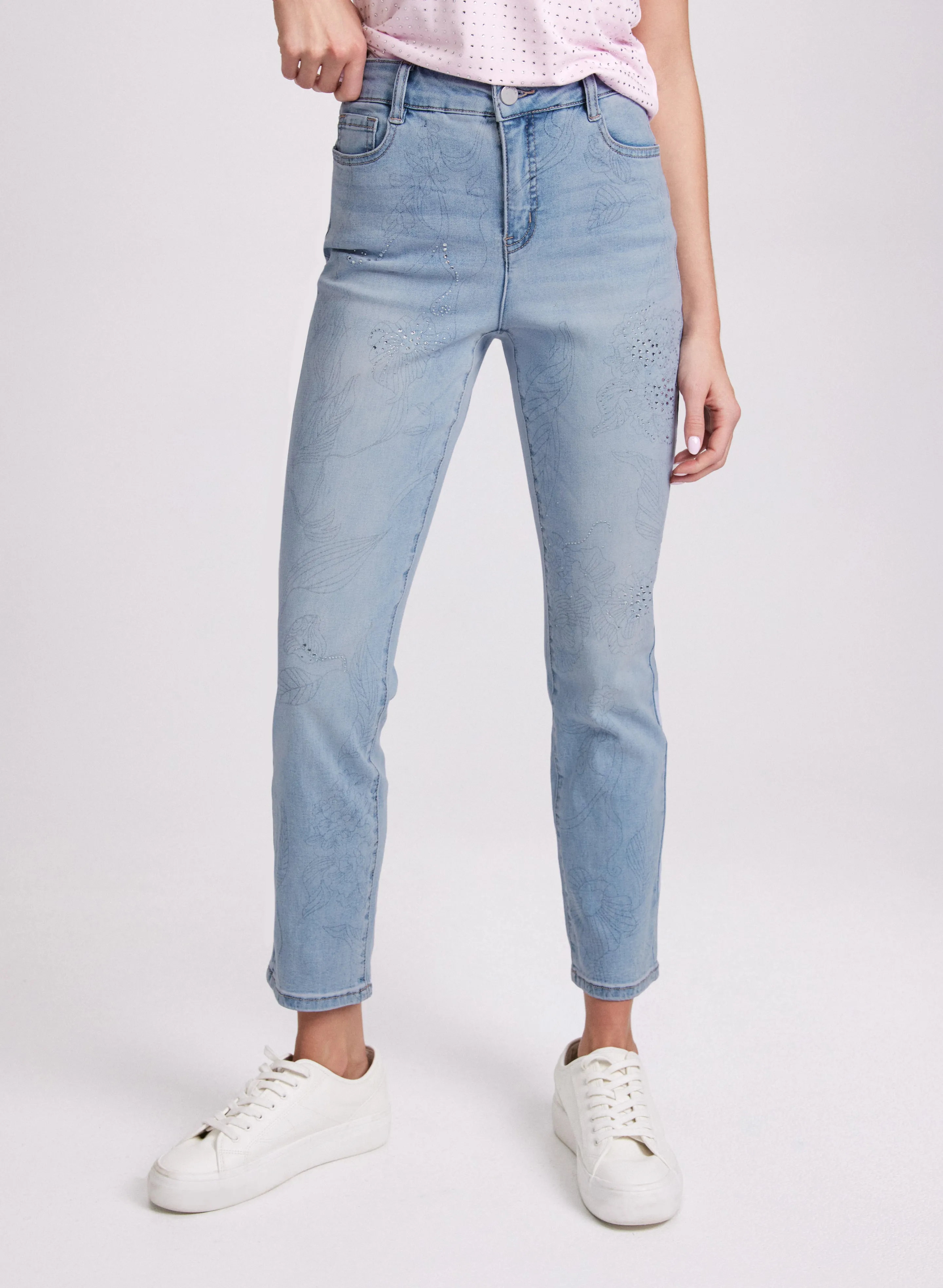 Laura Sketch Floral Straight-Leg Jeans Laura Sketch Floral Straight-Leg Jeans - Image 1