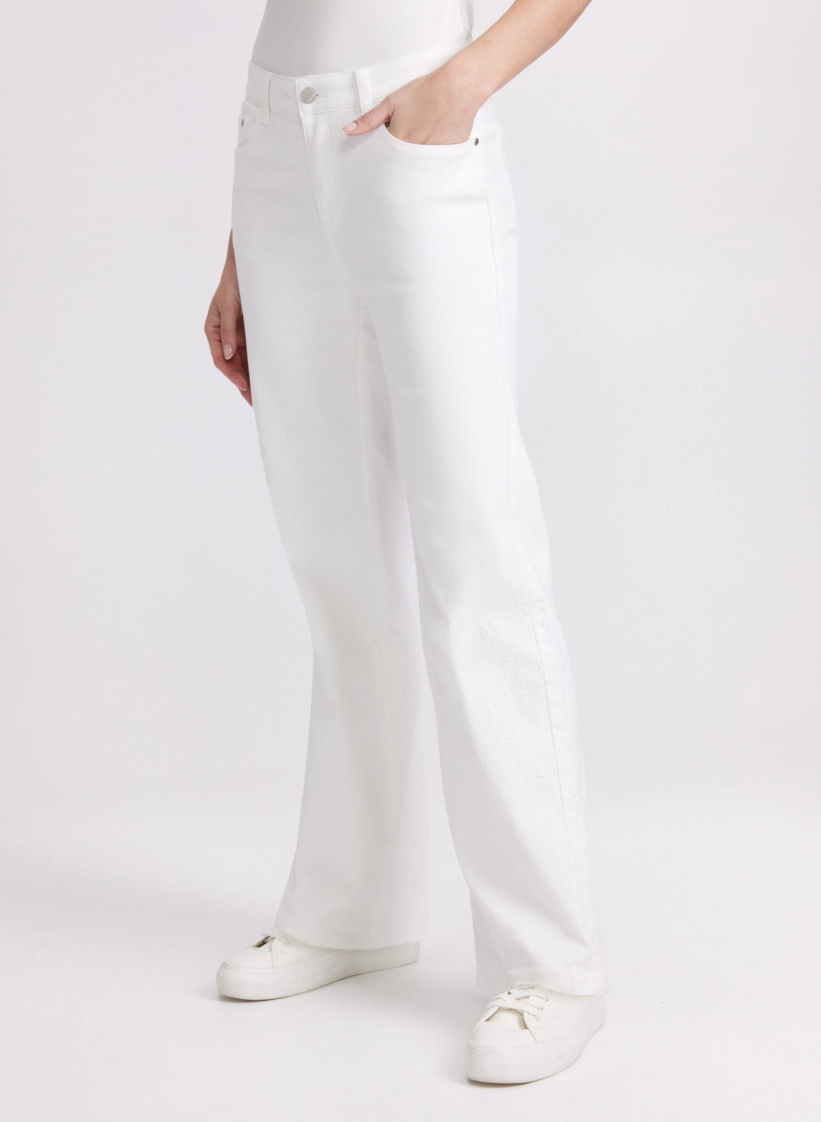 Laura Tonal Embroidered Straight-Leg Jeans Laura Tonal Embroidered Straight-Leg Jeans - Image 1