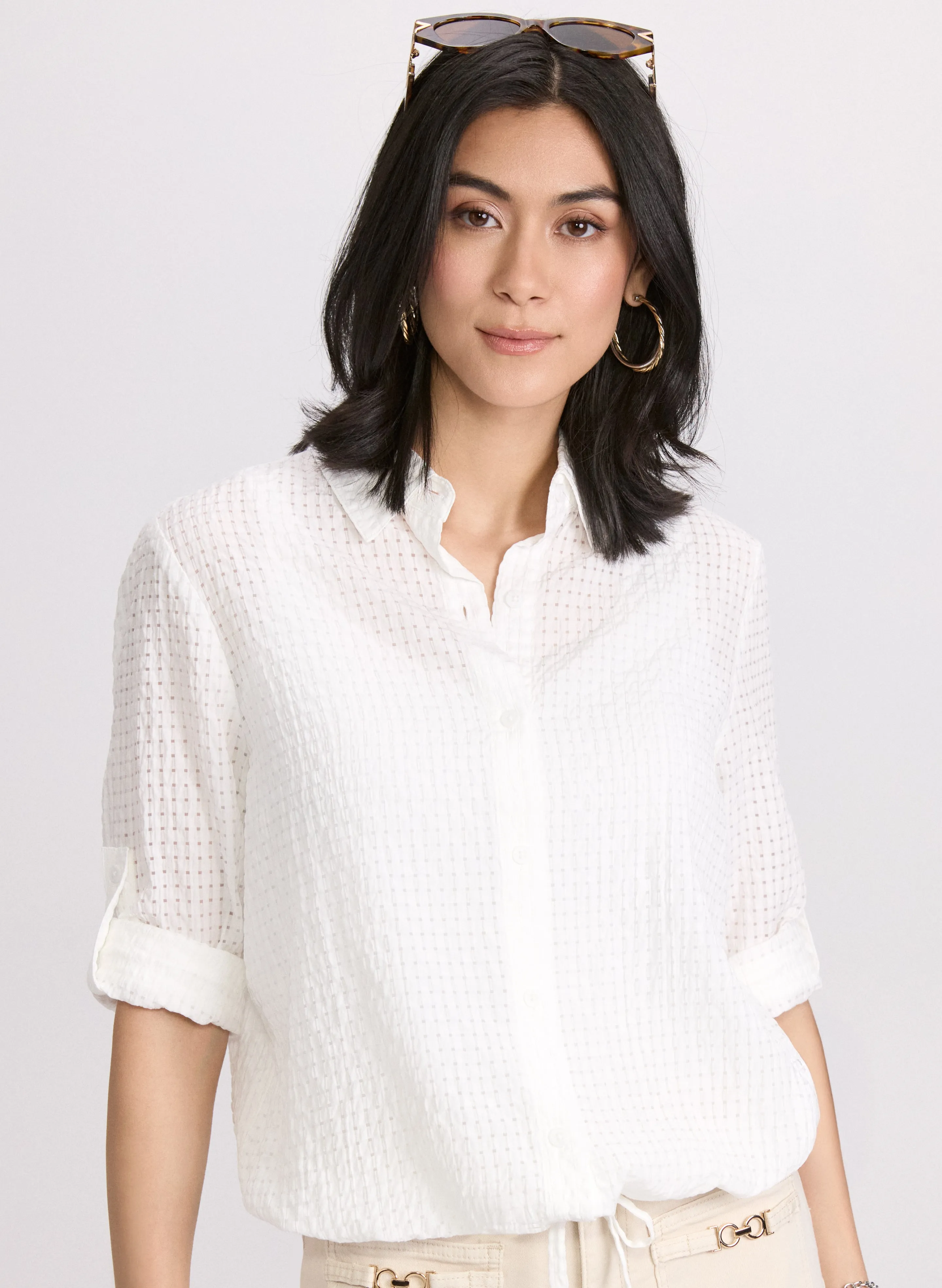 Laura Textured Button-Down Blouse Laura Textured Button-Down Blouse - Image 1