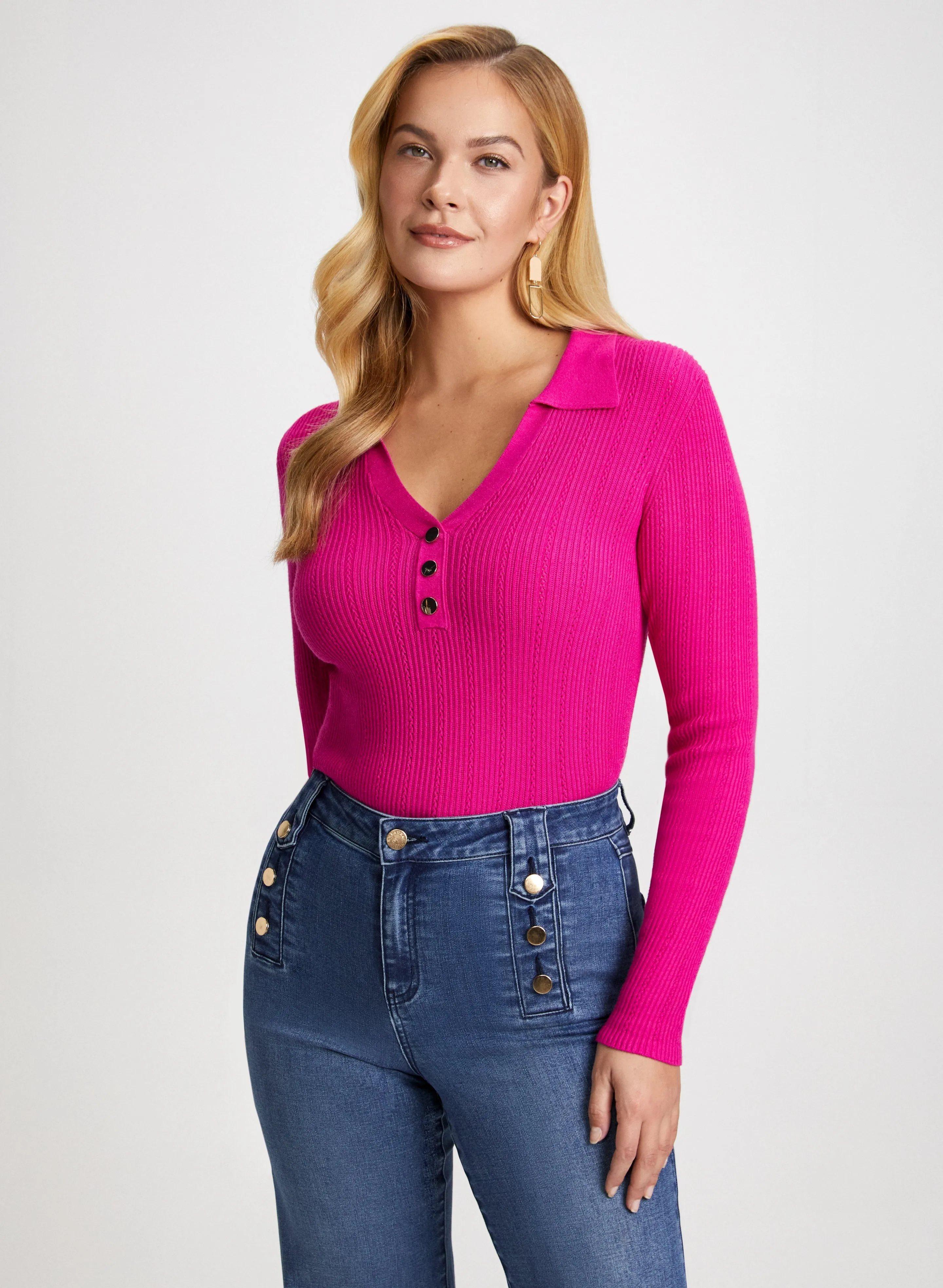Laura Pointelle Knit Sweater Laura Pointelle Knit Sweater - Image 1