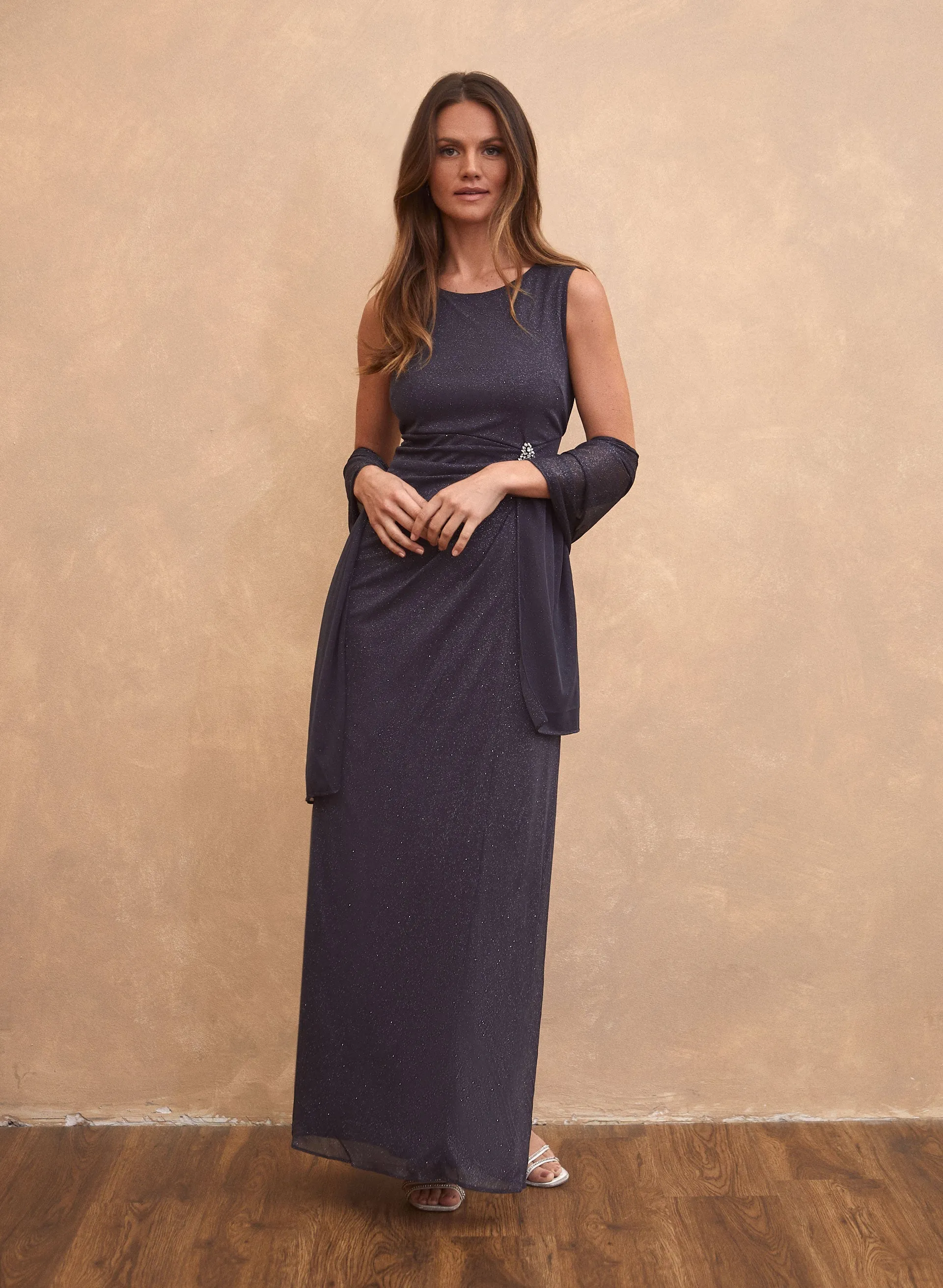 Laura Glitter Dress & Shawl Laura Glitter Dress & Shawl - Image 1