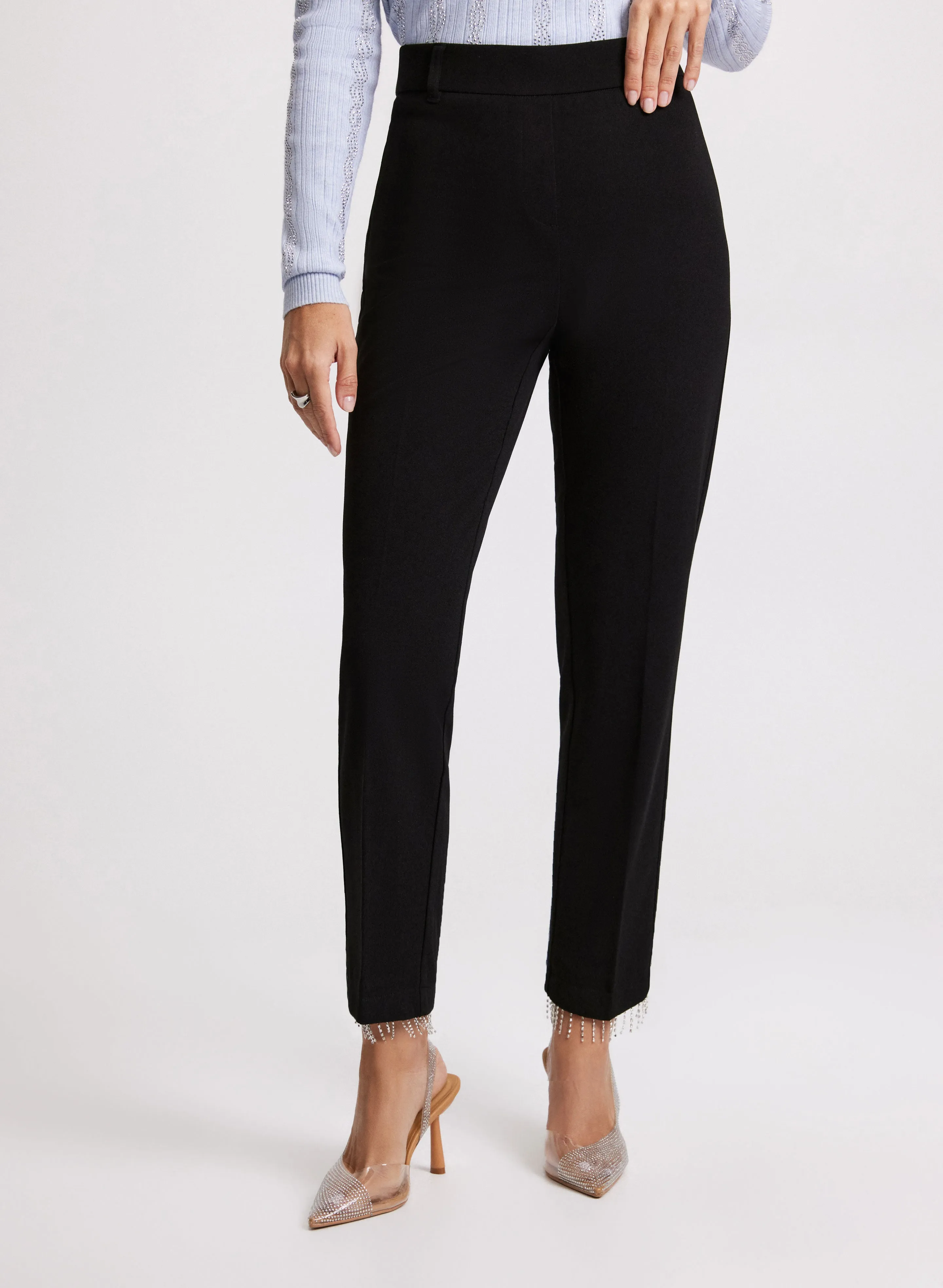 Laura Emma Crystal Fringe Slim-Leg Pants Laura Emma Crystal Fringe Slim-Leg Pants - Image 1