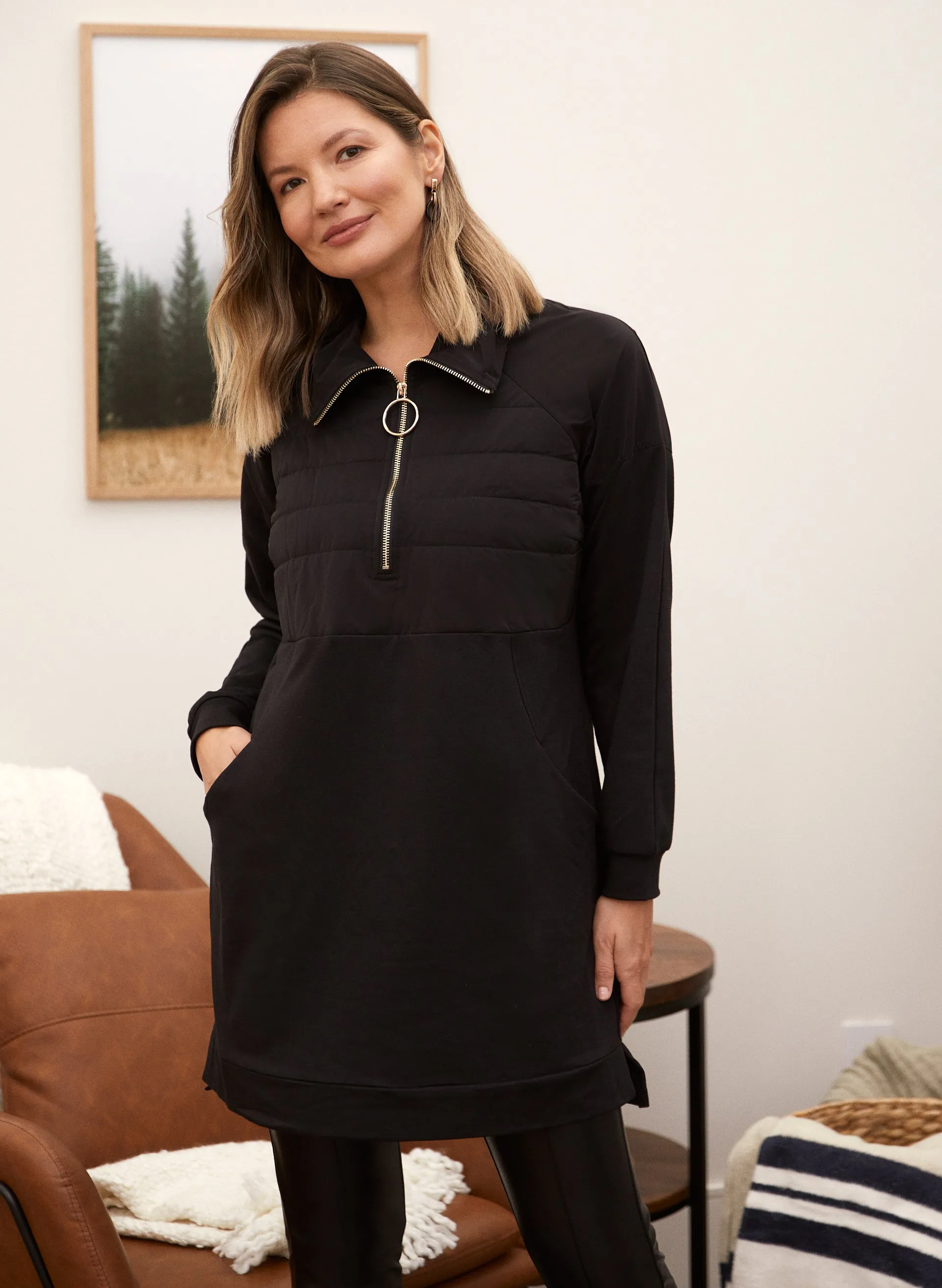 Laura Quilted Zipper Trim Tunic Laura Quilted Zipper Trim Tunic - Image 1