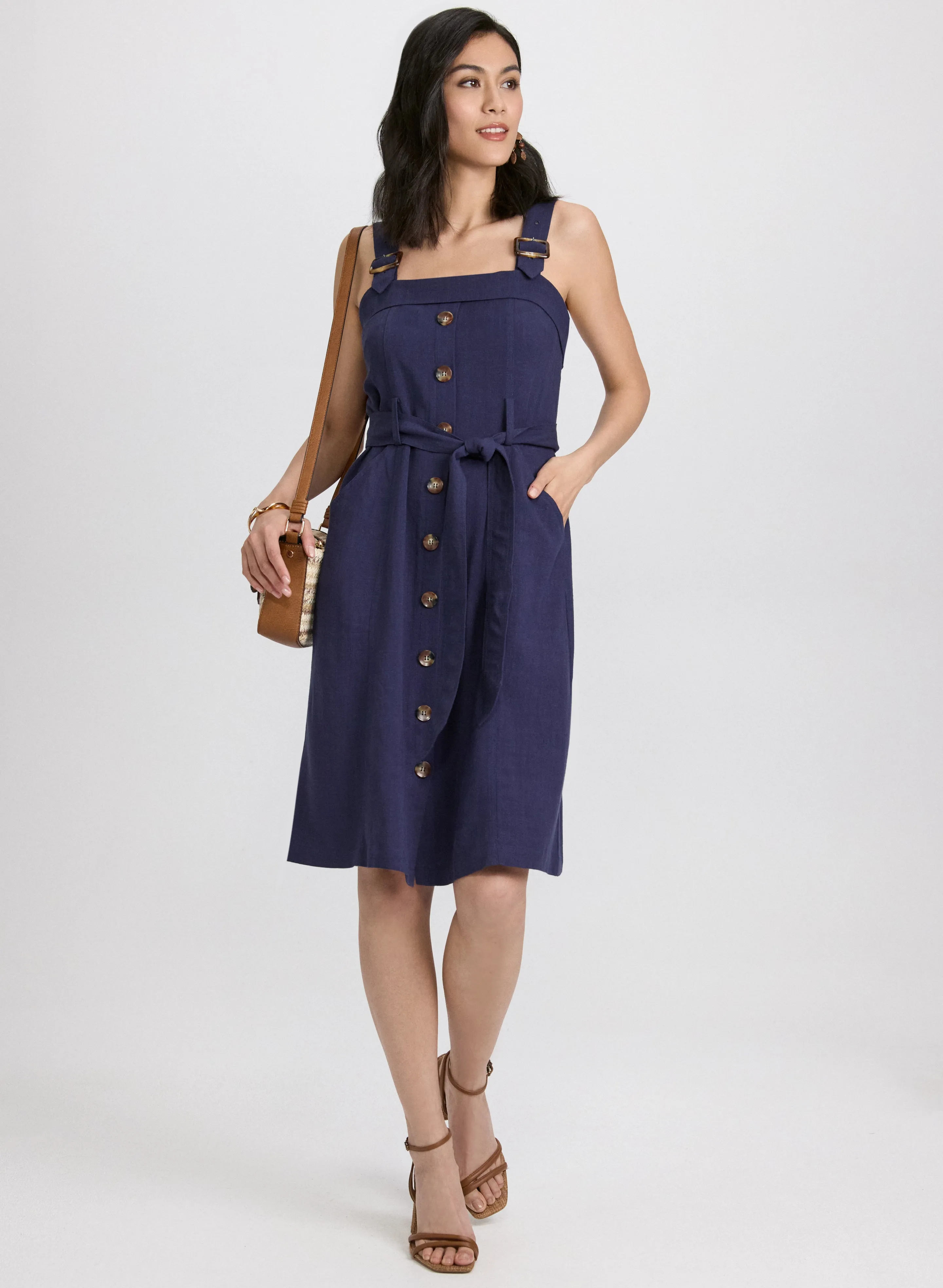 Laura Linen-Blend Button-Down Dress Laura Linen-Blend Button-Down Dress - Image 1