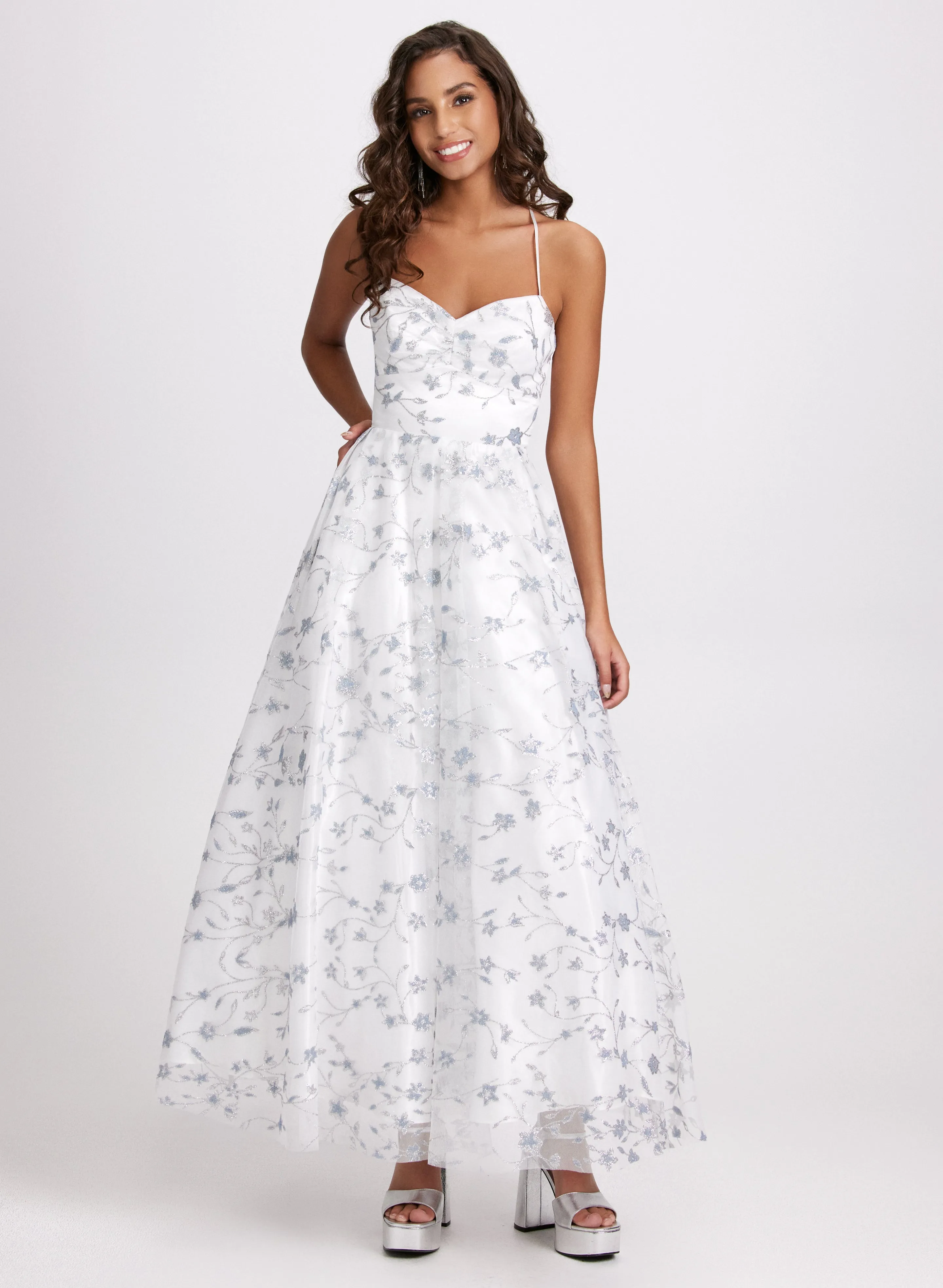 Laura Glittery Floral Tulle Dress Laura Glittery Floral Tulle Dress - Image 1