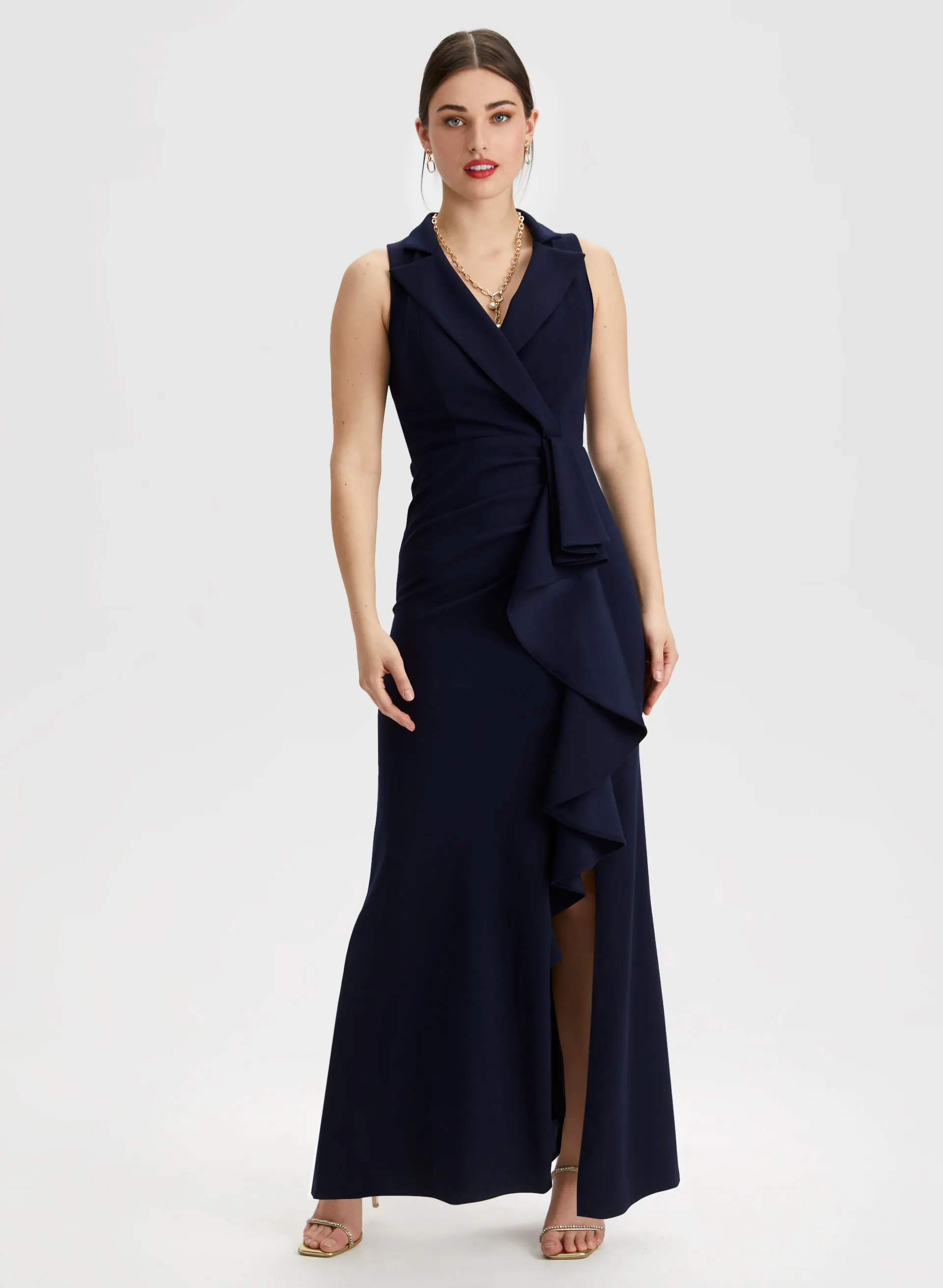 Laura Ruffle Detail Tuxedo Dress Laura Ruffle Detail Tuxedo Dress - Image 1