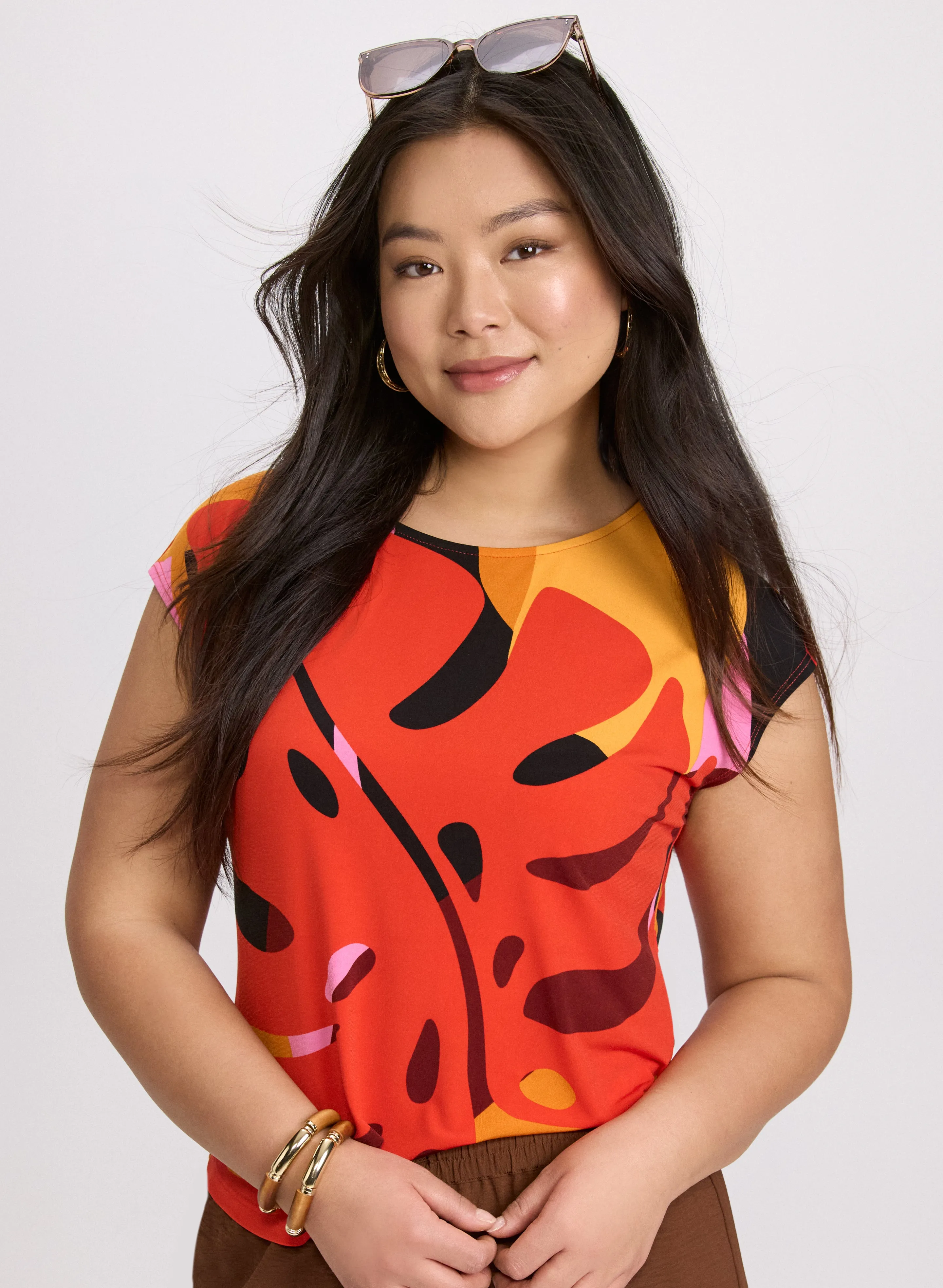 Laura Graphic Palm Print Top Laura Graphic Palm Print Top - Image 1