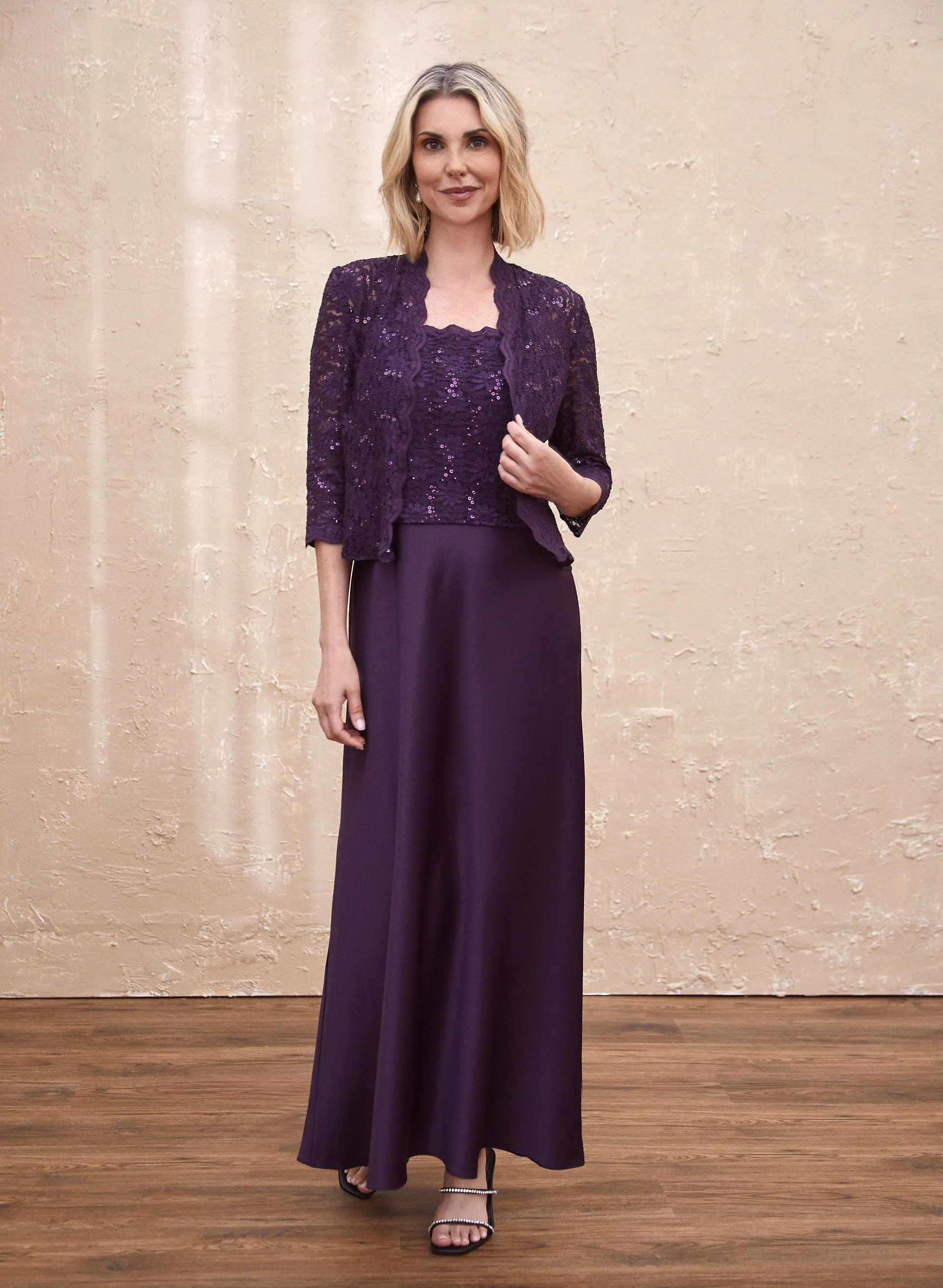 Laura Sequin Lace Dress & Jacket Set Laura Sequin Lace Dress & Jacket Set - Image 1