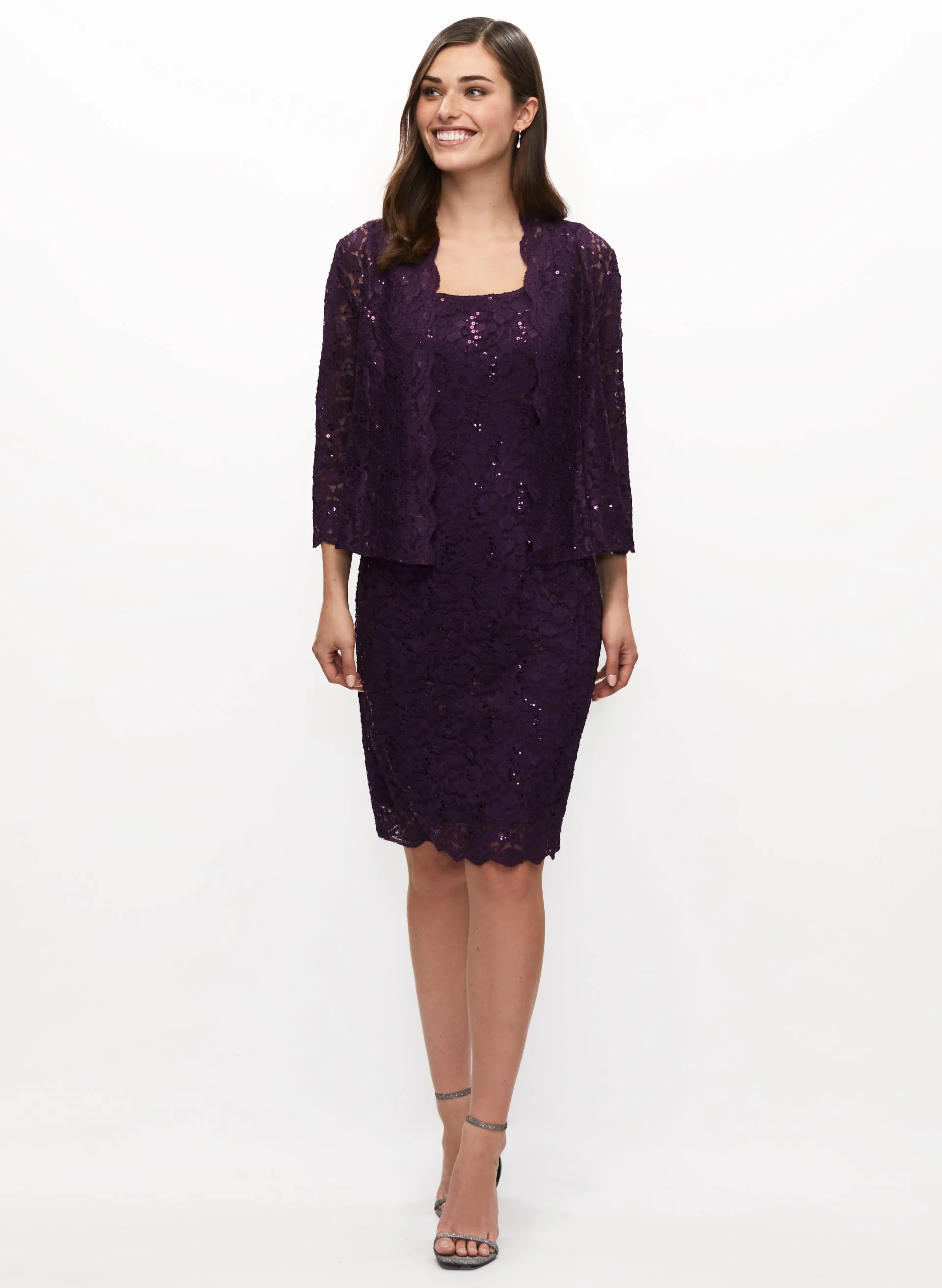 Laura Sequin Lace Dress & Jacket Set Laura Sequin Lace Dress & Jacket Set - Image 1