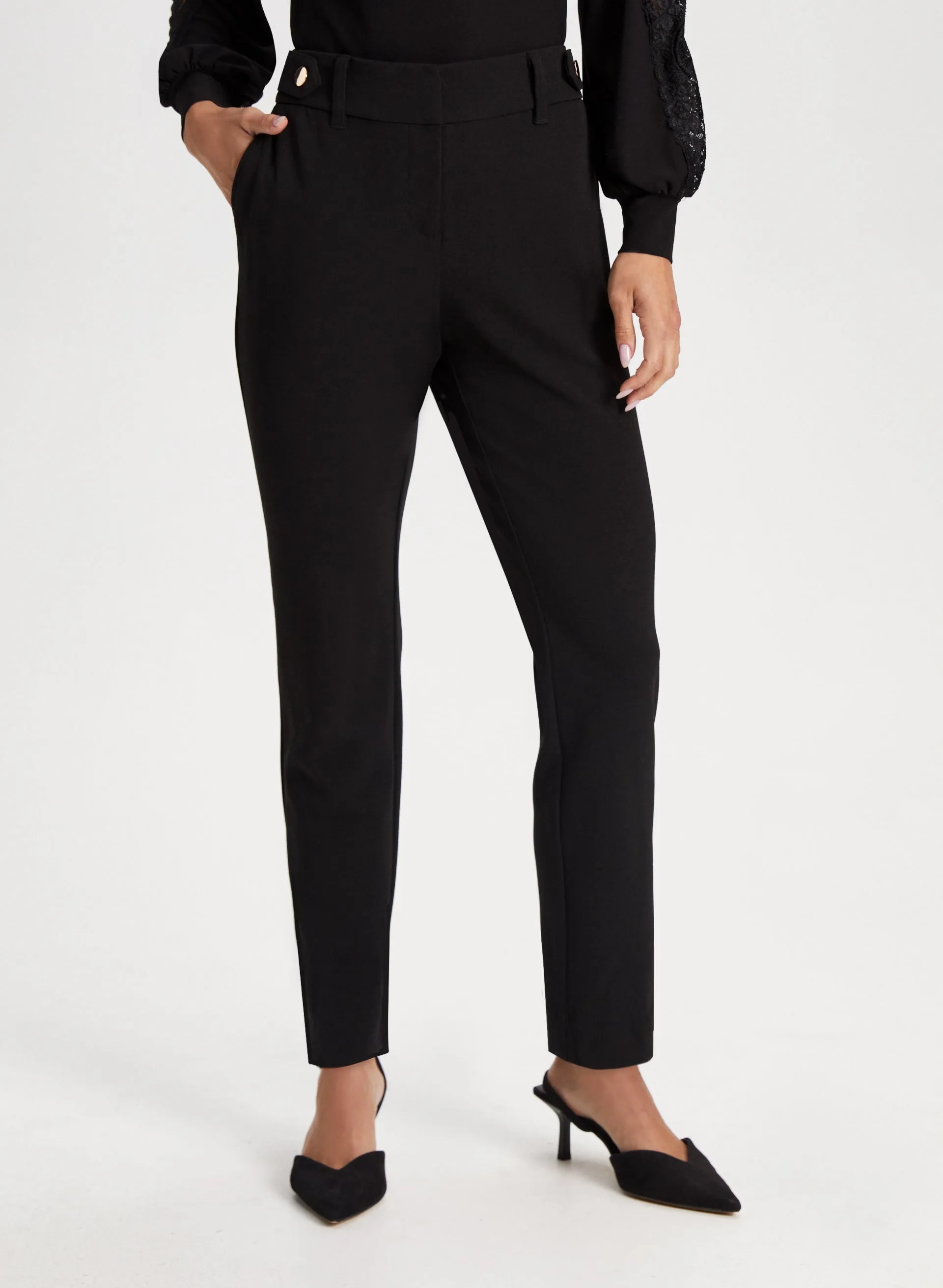 Laura City Fit Button Detail Pants Laura City Fit Button Detail Pants - Image 1