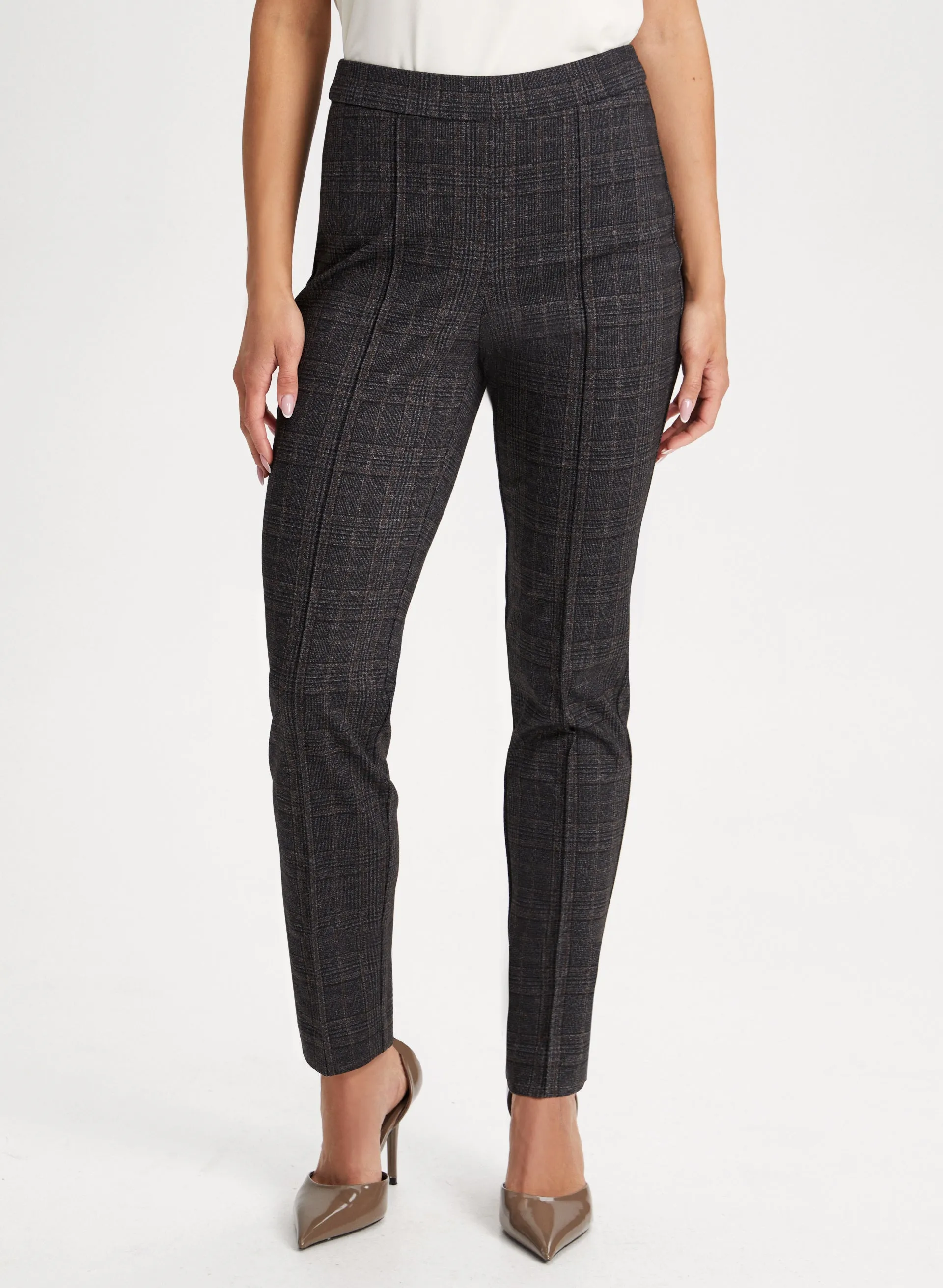 Laura Plaid Print Pull-On Pants Laura Plaid Print Pull-On Pants - Image 1