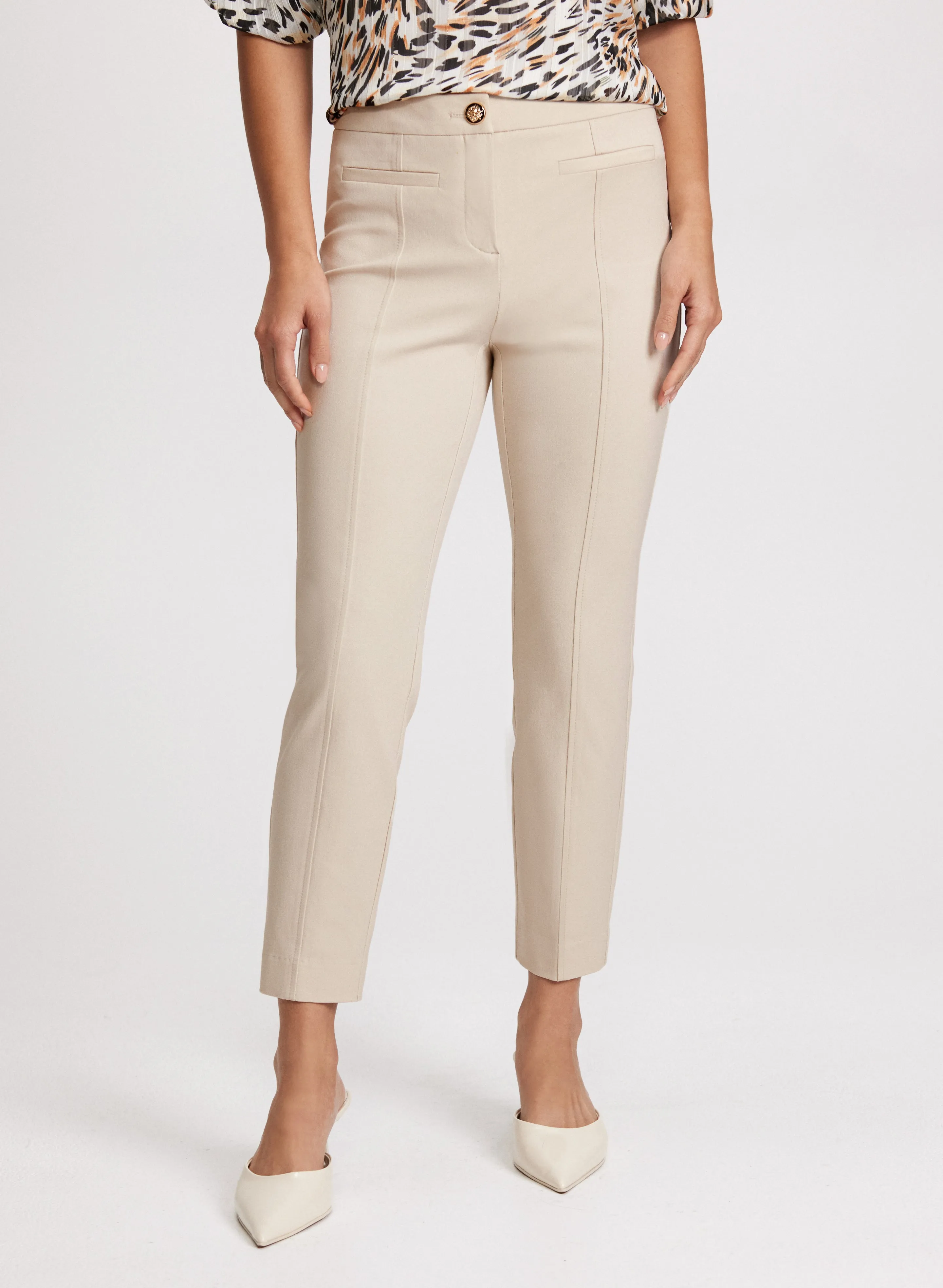 Laura Emma Pleated Slim-Leg Pants – Short Laura Emma Pleated Slim-Leg Pants – Short - Image 1