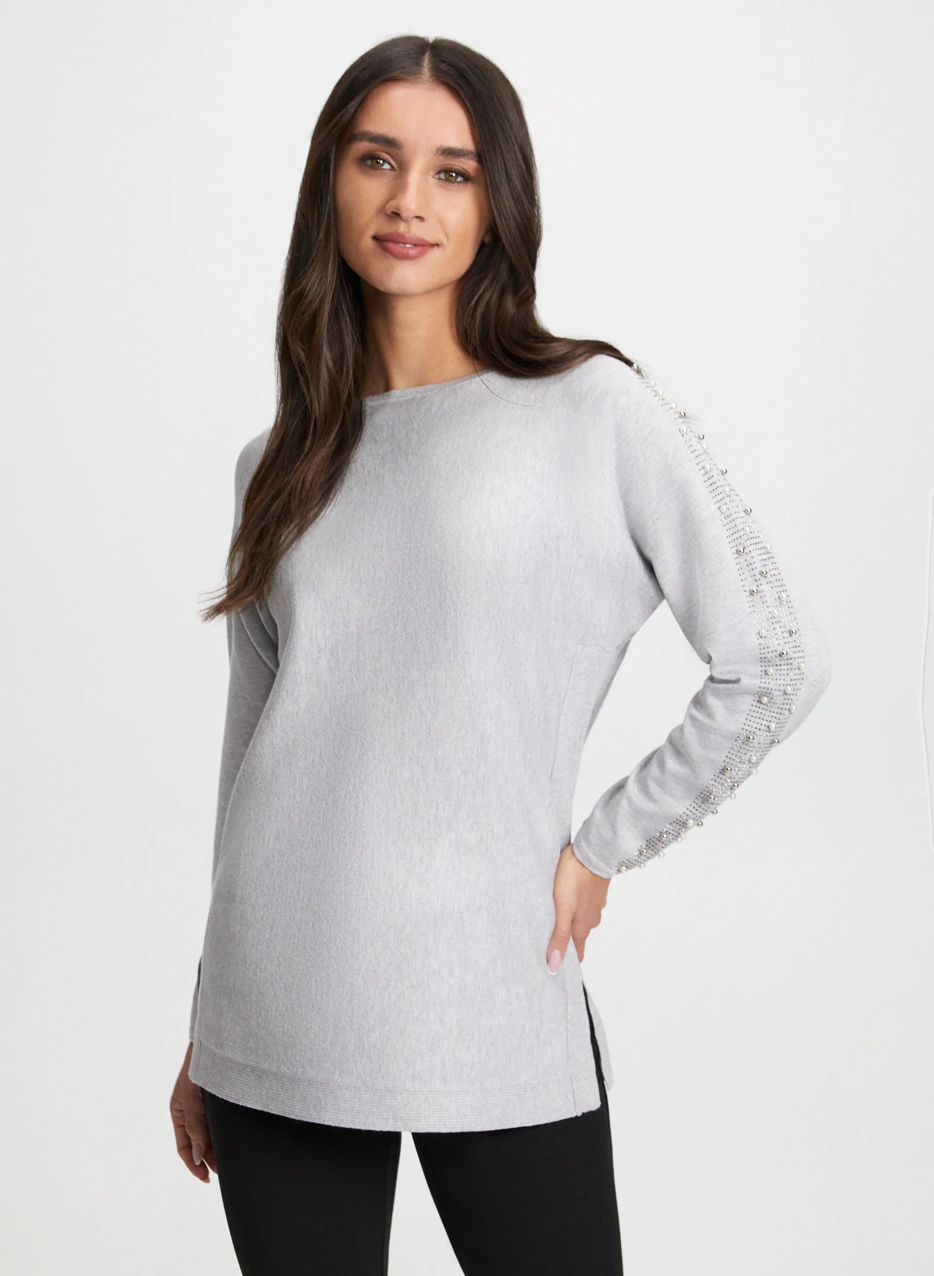 Laura Pearl & Stud Detail Sweater Laura Pearl & Stud Detail Sweater - Image 1