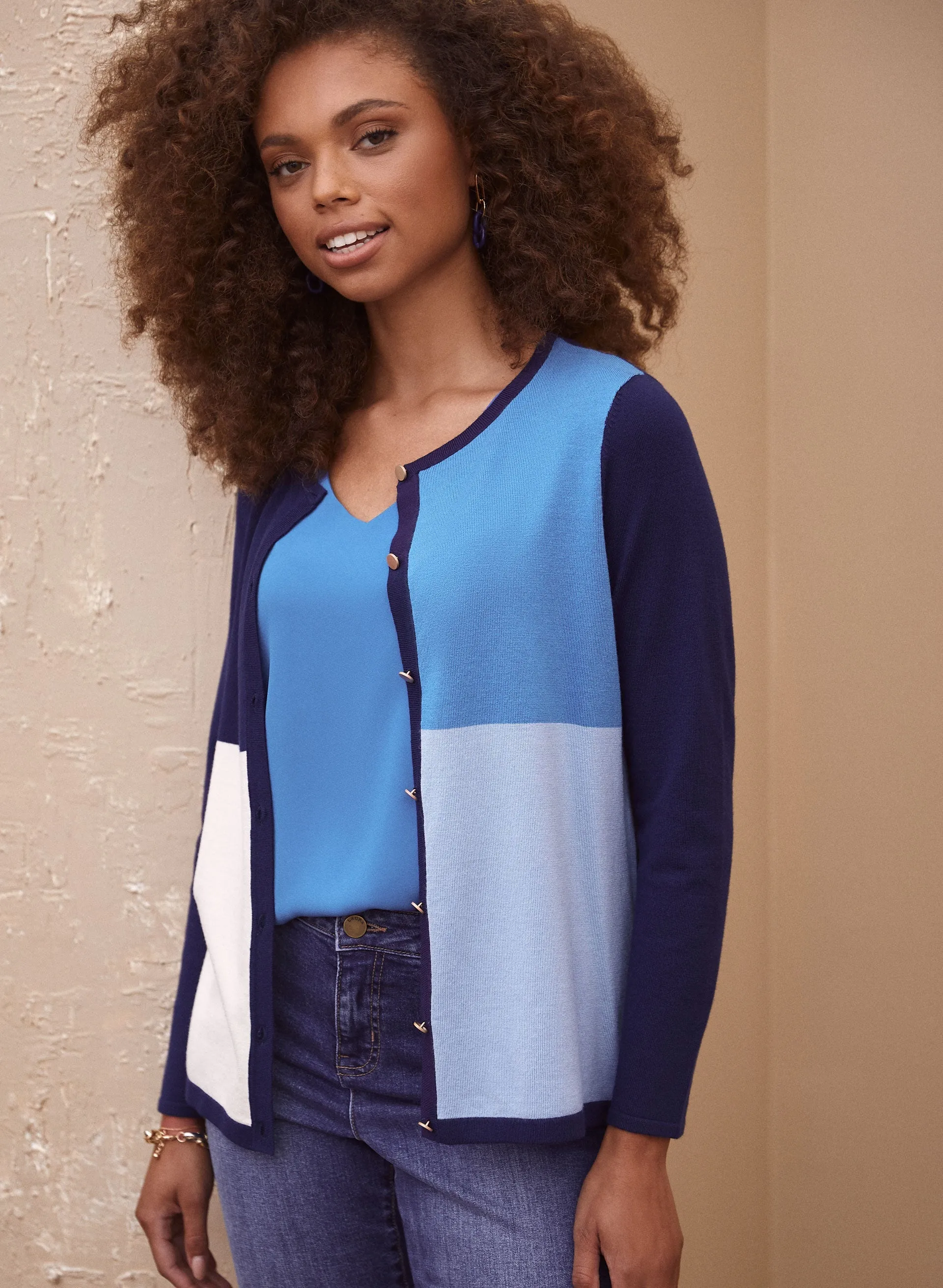 Laura Colour Block Cardigan Laura Colour Block Cardigan - Image 1