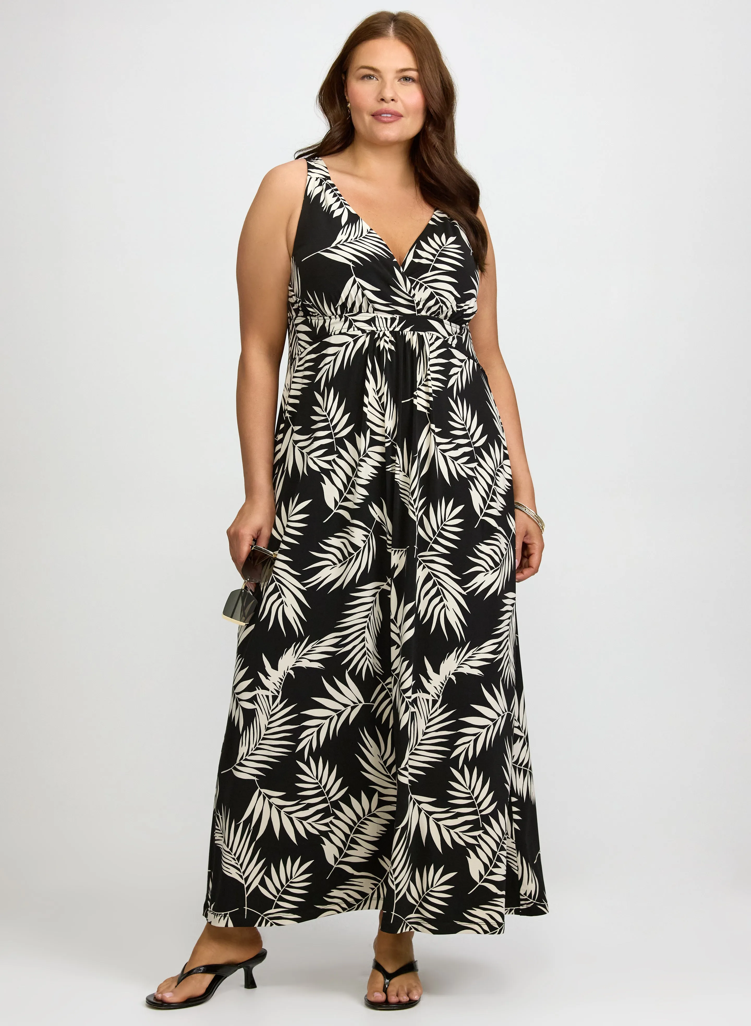 Laura Leaf Print Maxi Dress Laura Leaf Print Maxi Dress - Image 1