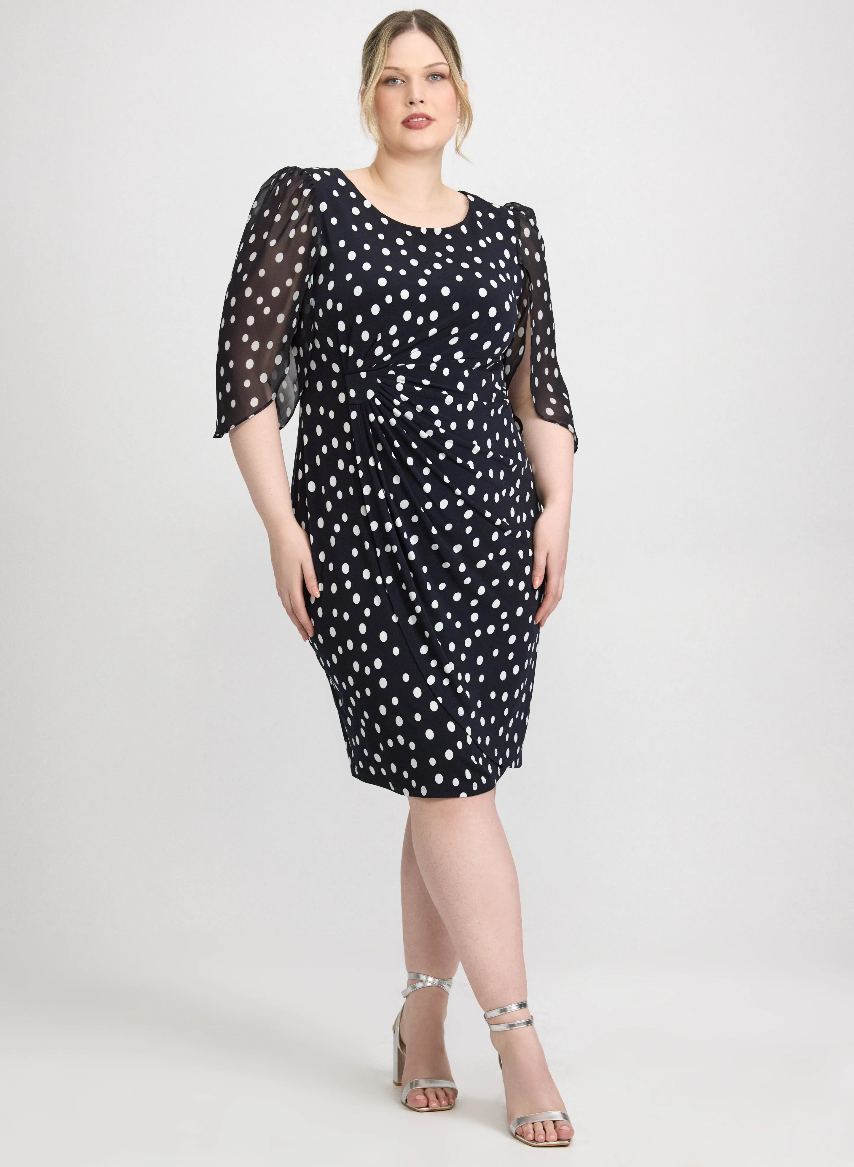 Laura Polka Dot Cape Sleeve Dress Laura Polka Dot Cape Sleeve Dress - Image 1