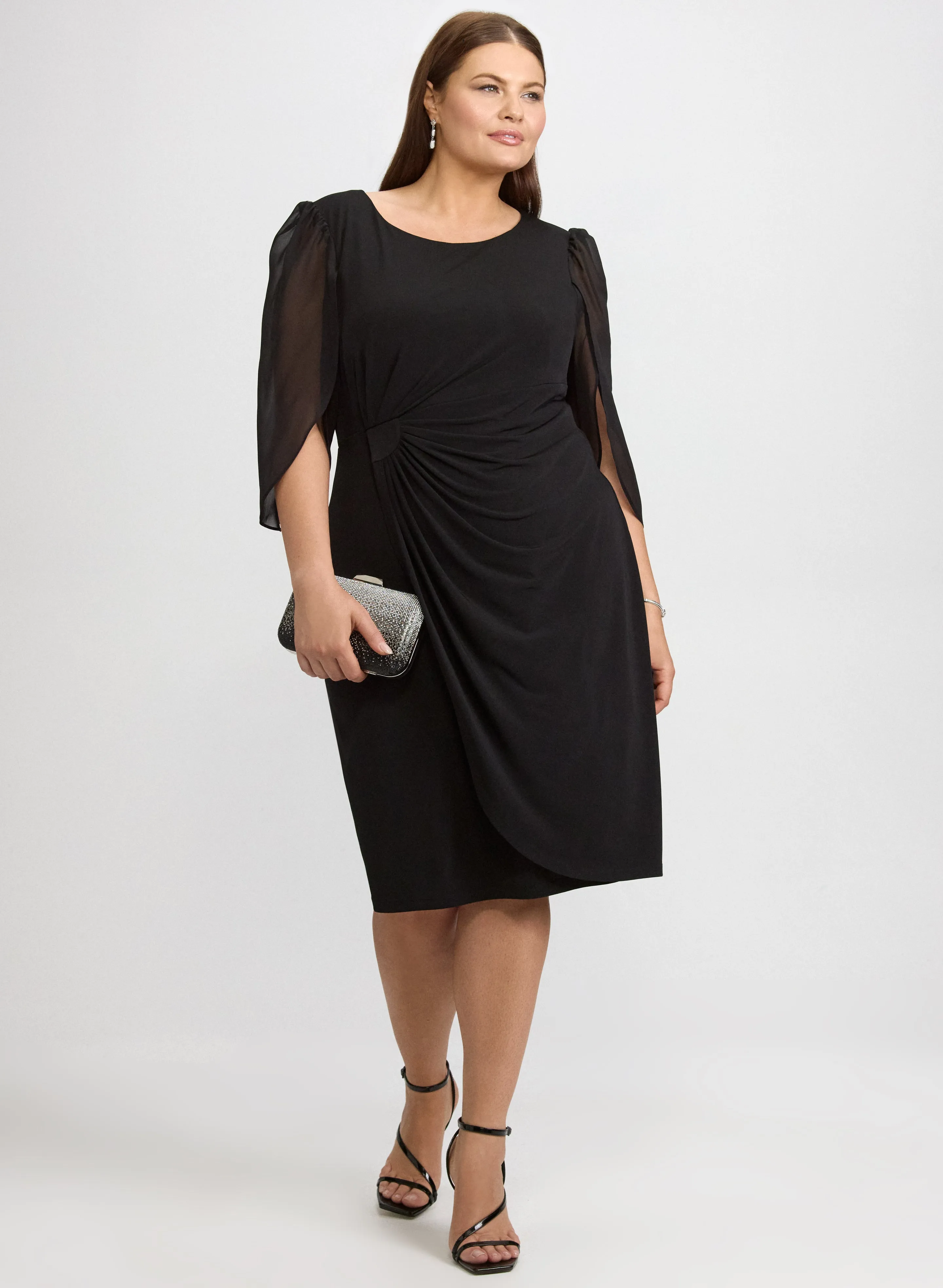 Laura Chiffon Cape Sleeve Dress Laura Chiffon Cape Sleeve Dress - Image 1