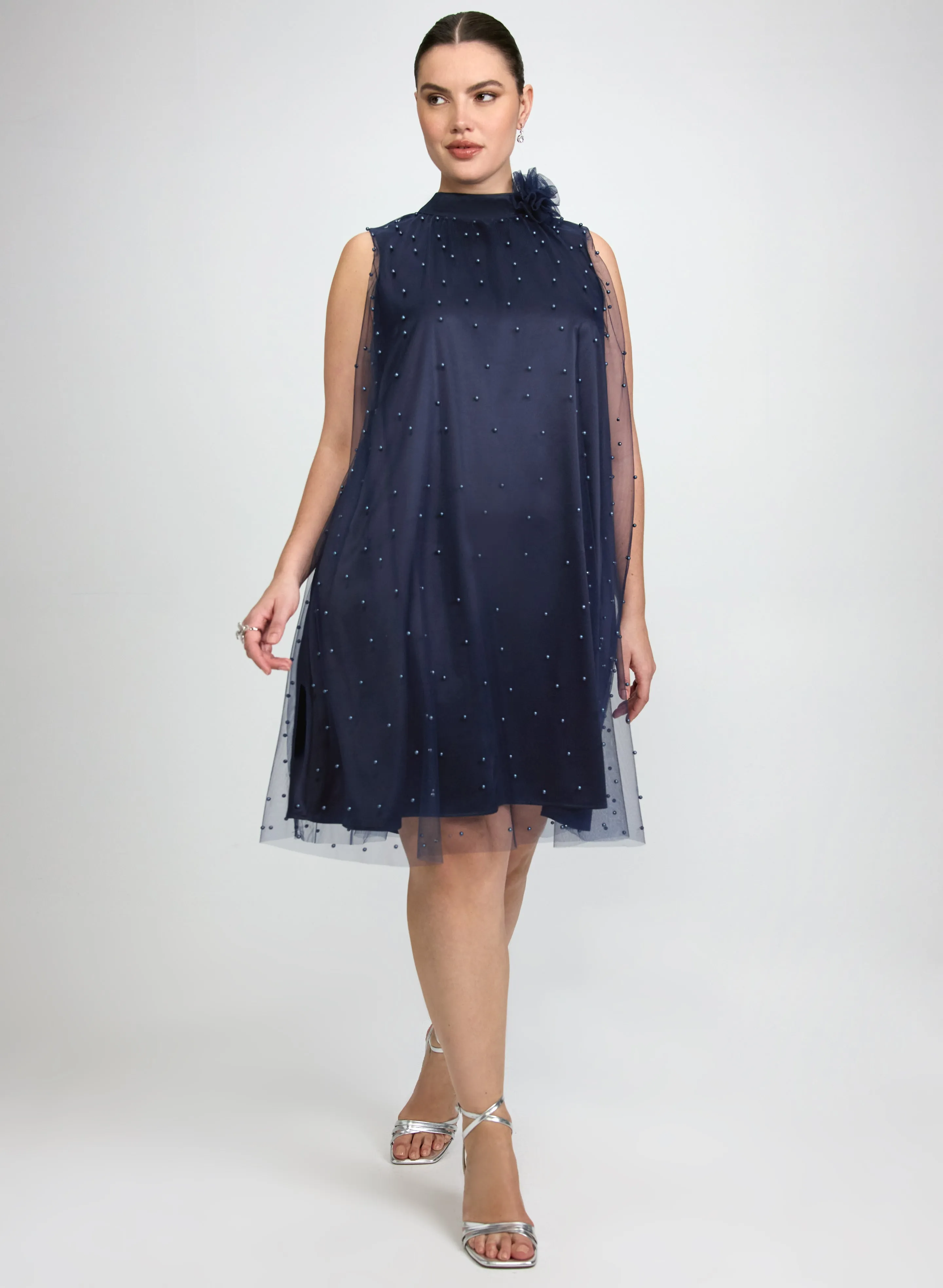 Laura Tonal Pearl Embellished Dress Laura Tonal Pearl Embellished Dress - Image 1