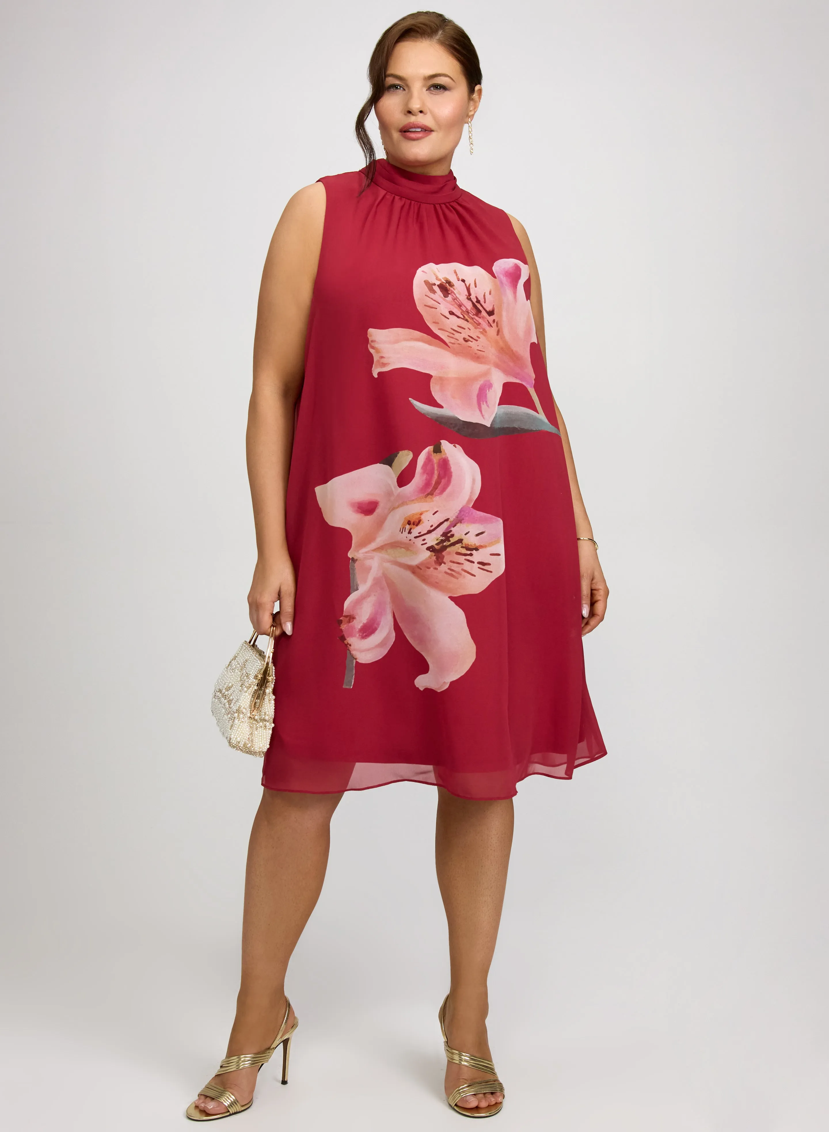Laura Lily Print Chiffon Dress Laura Lily Print Chiffon Dress - Image 1