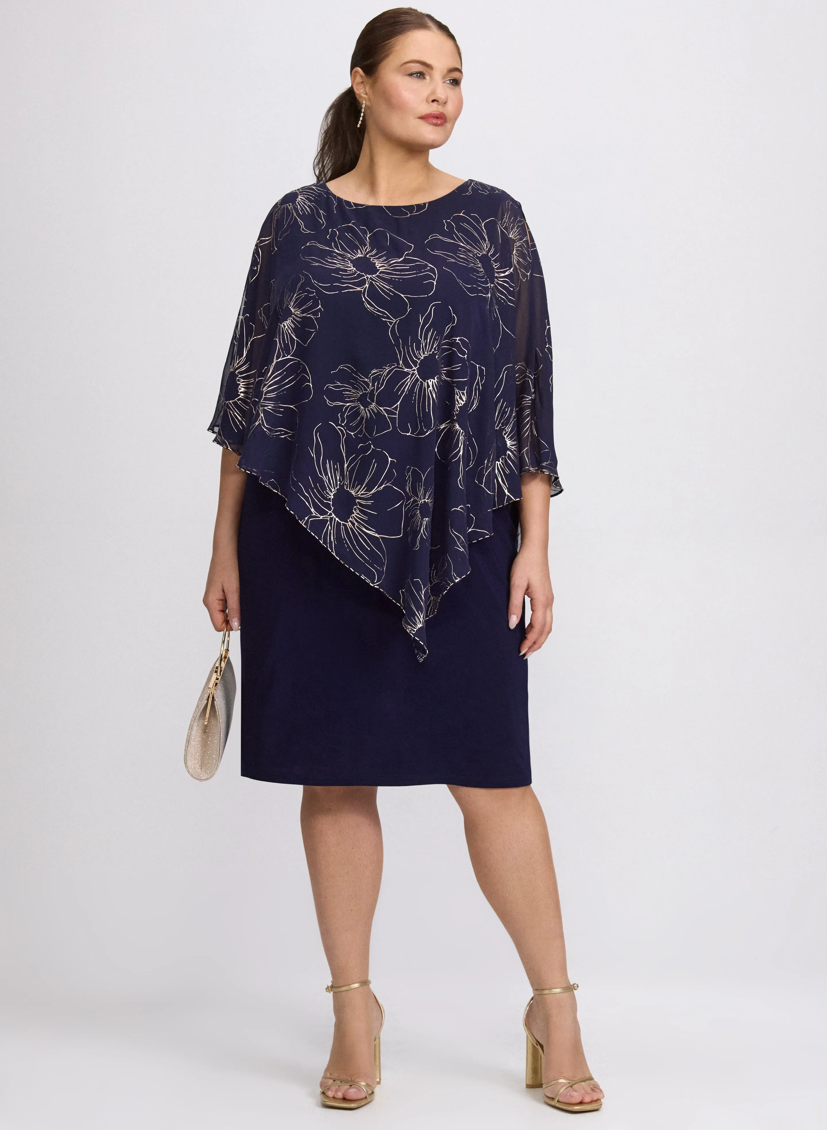 Laura Metallic Floral Overlay Dress Laura Metallic Floral Overlay Dress - Image 1