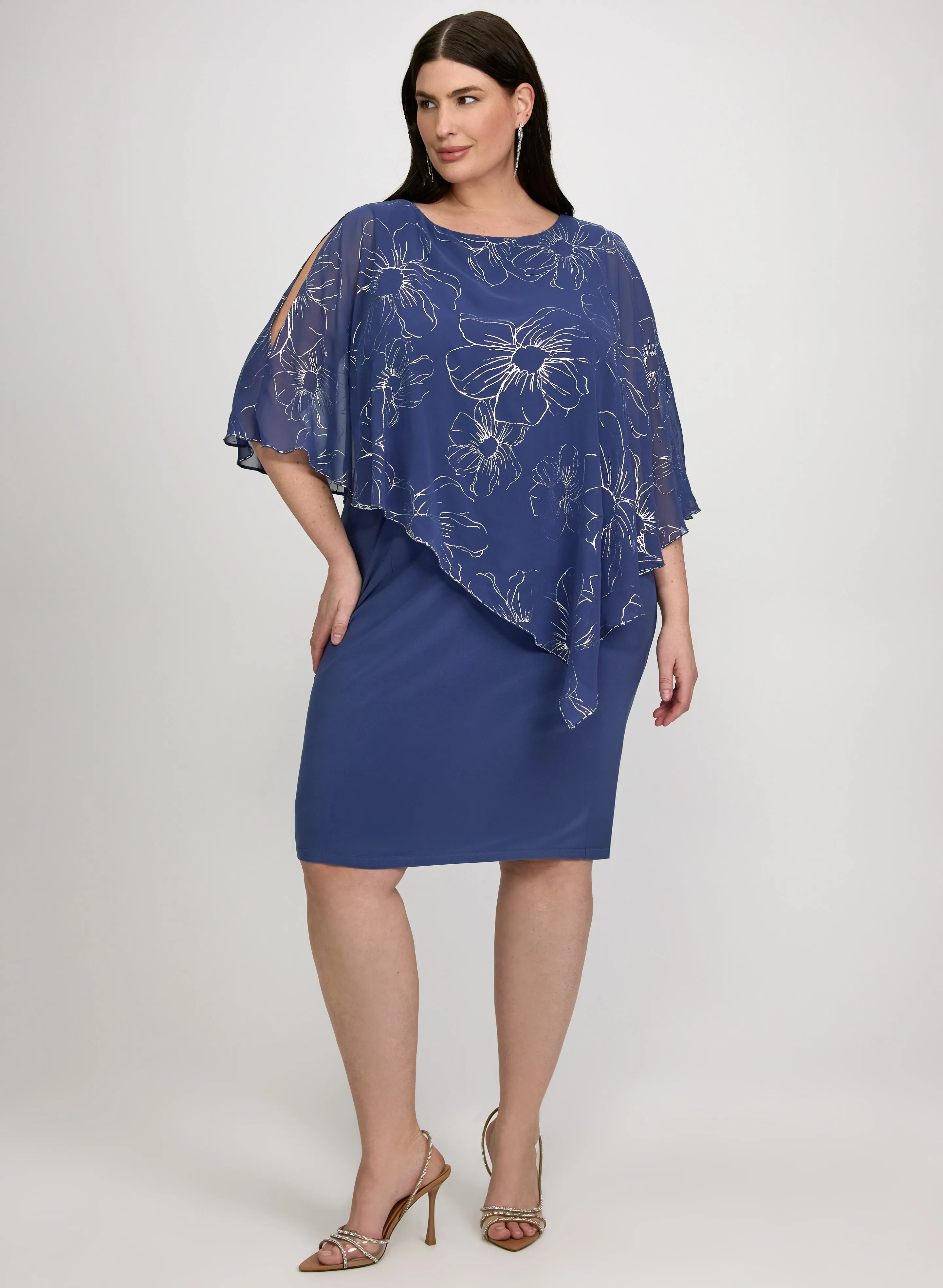 Laura Metallic Floral Overlay Dress Laura Metallic Floral Overlay Dress - Image 1