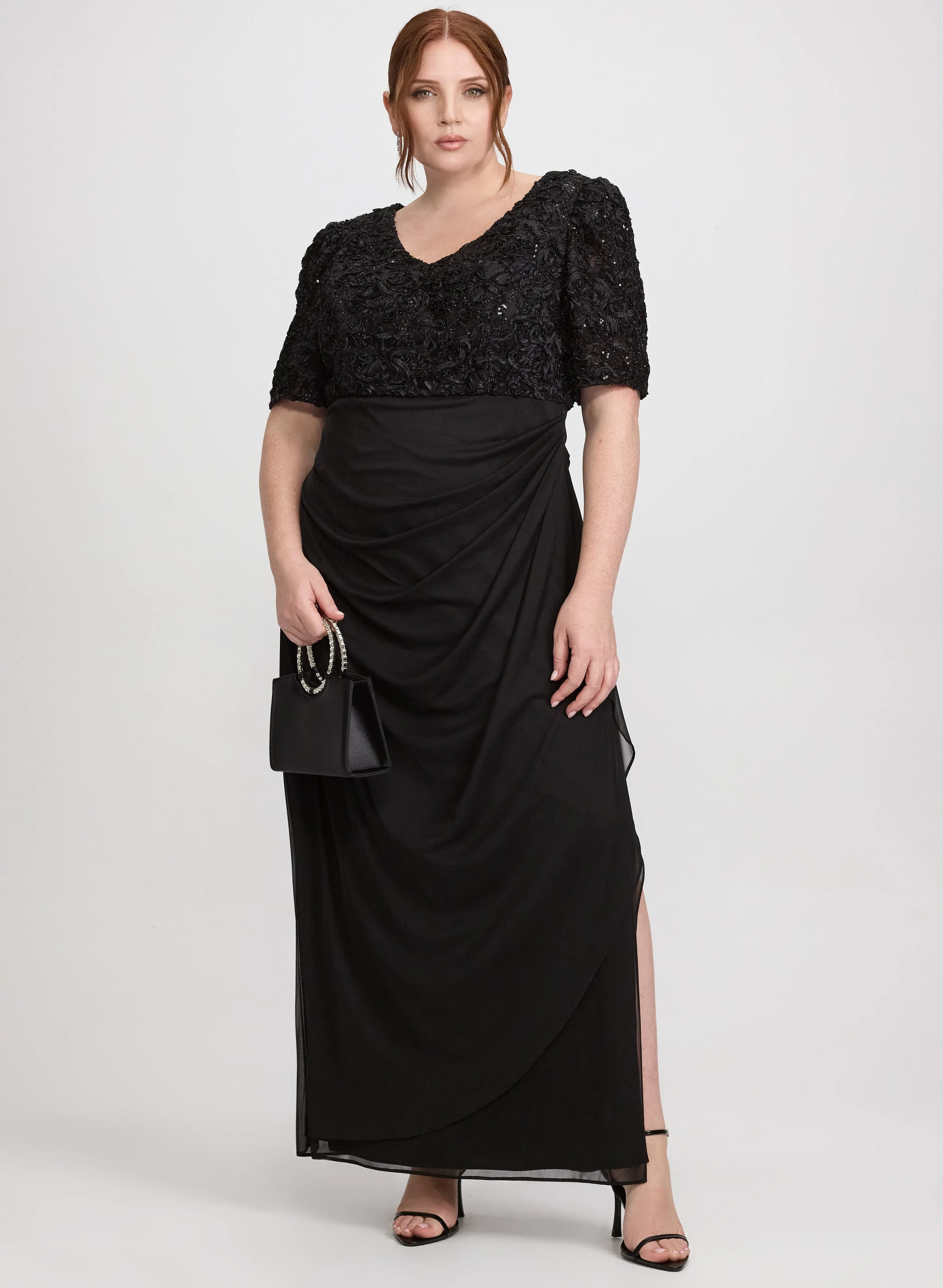 Laura Sequined Lace Bodice Dress Laura Sequined Lace Bodice Dress - Image 1