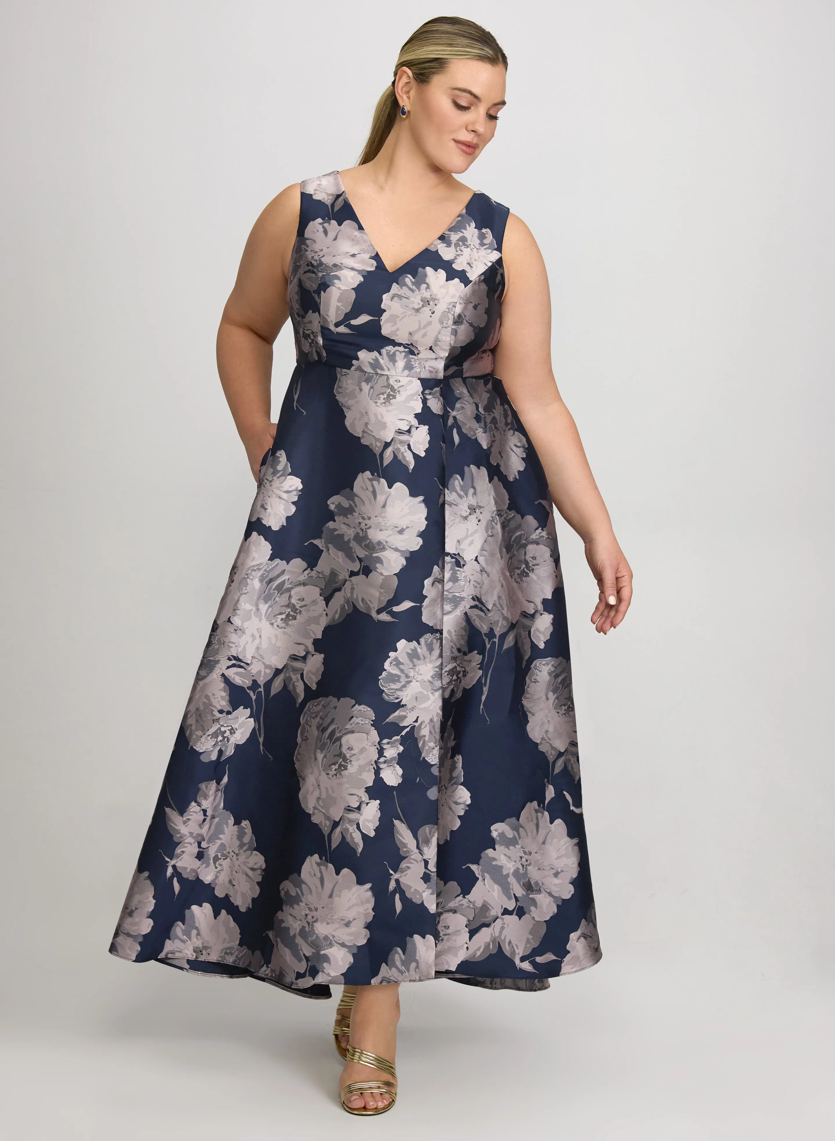 Laura Floral Jacquard Dress Laura Floral Jacquard Dress - Image 1