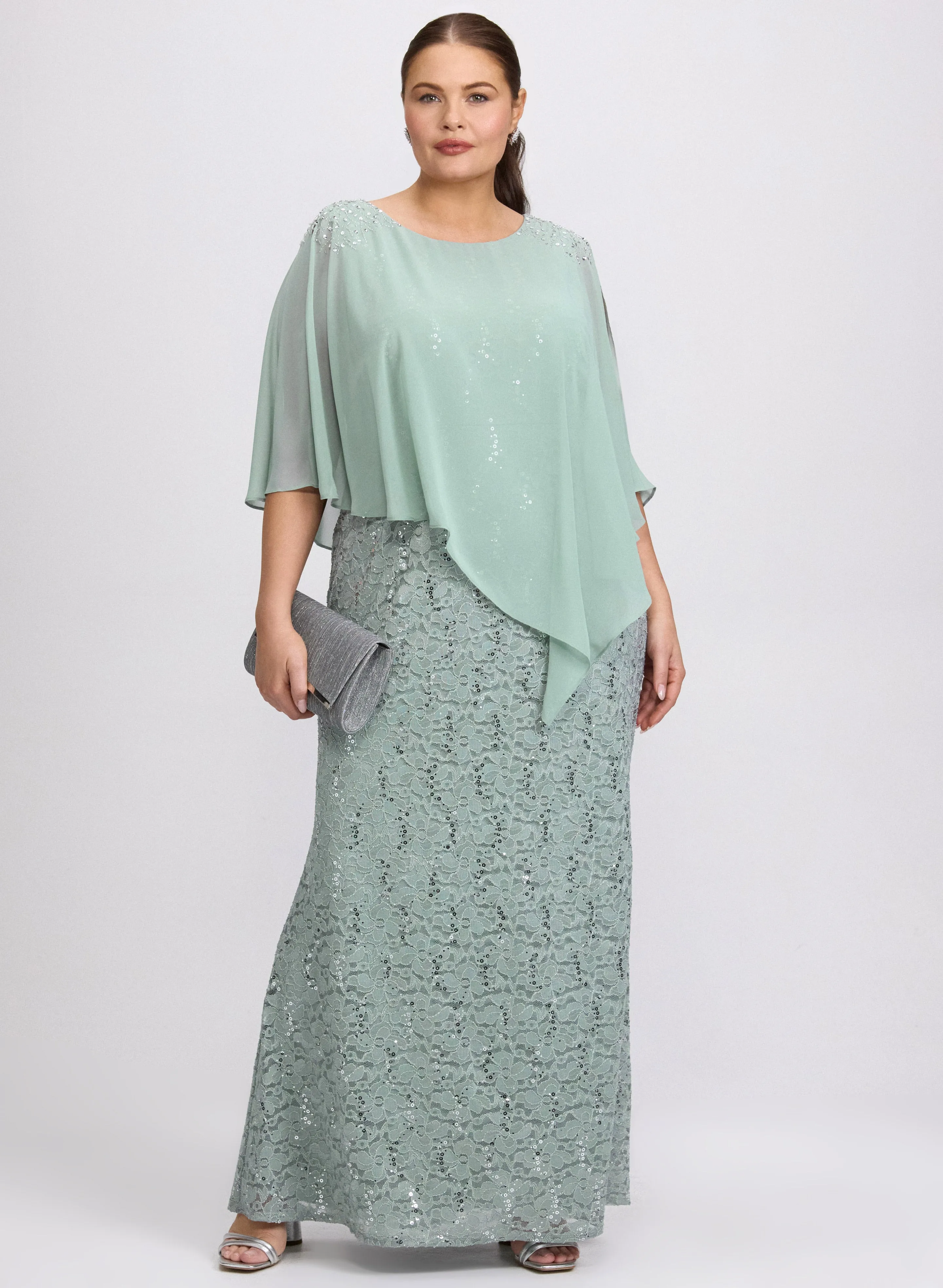 Laura Lace Capelet Overlay Dress Laura Lace Capelet Overlay Dress - Image 1