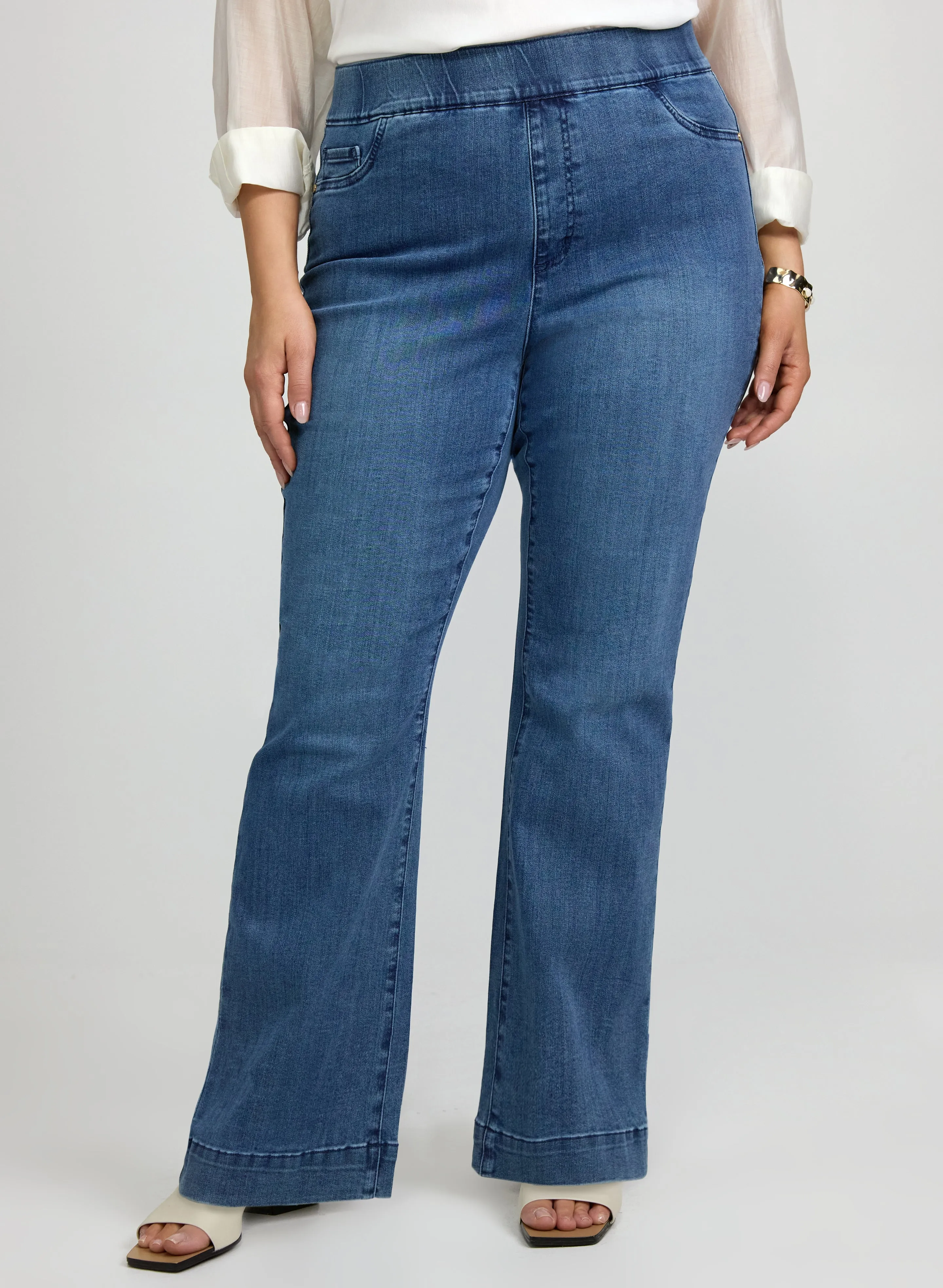Laura Pull-On Flare-Leg Jeans Laura Pull-On Flare-Leg Jeans - Image 1