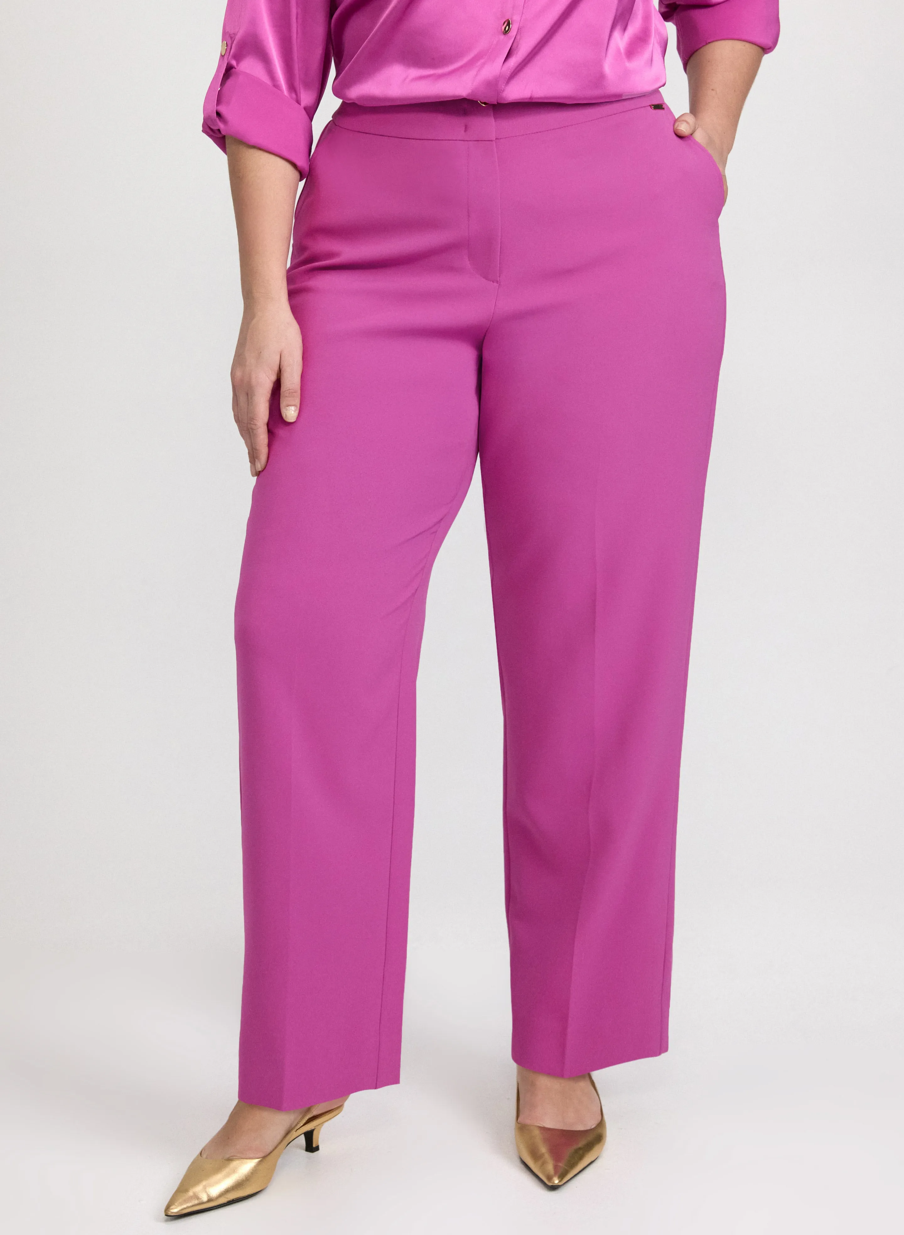 Laura Olivia Twill Wide-Leg Pants Laura Olivia Twill Wide-Leg Pants - Image 1
